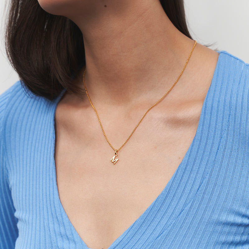 Mini Initial Pendant 14k Solid Gold