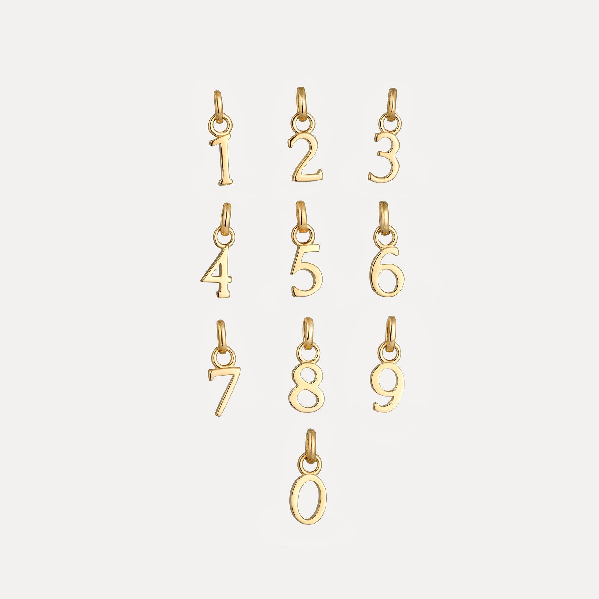 Mini Number Pendant | 14k Gold