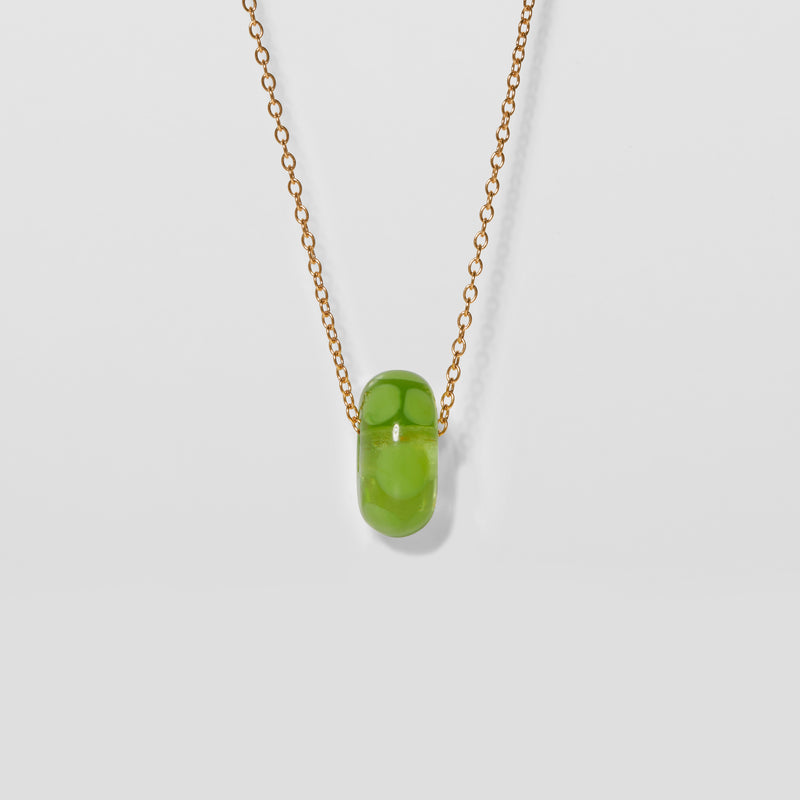 Rondella Murano Glass Dotted Green - Single