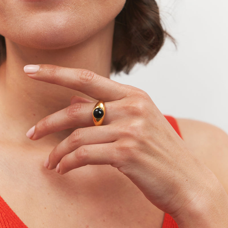 Eden Pea Ring Onyx 14k Solid Gold