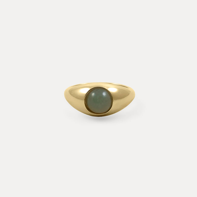 Eden Pea Ring Green Aventurine 14k Solid Gold
