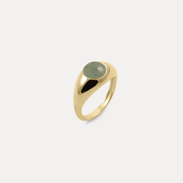 Eden Pea Ring Green Aventurine 14k Solid Gold