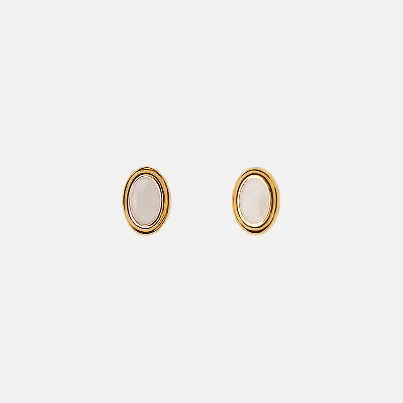 Enamel Studs Pearl White