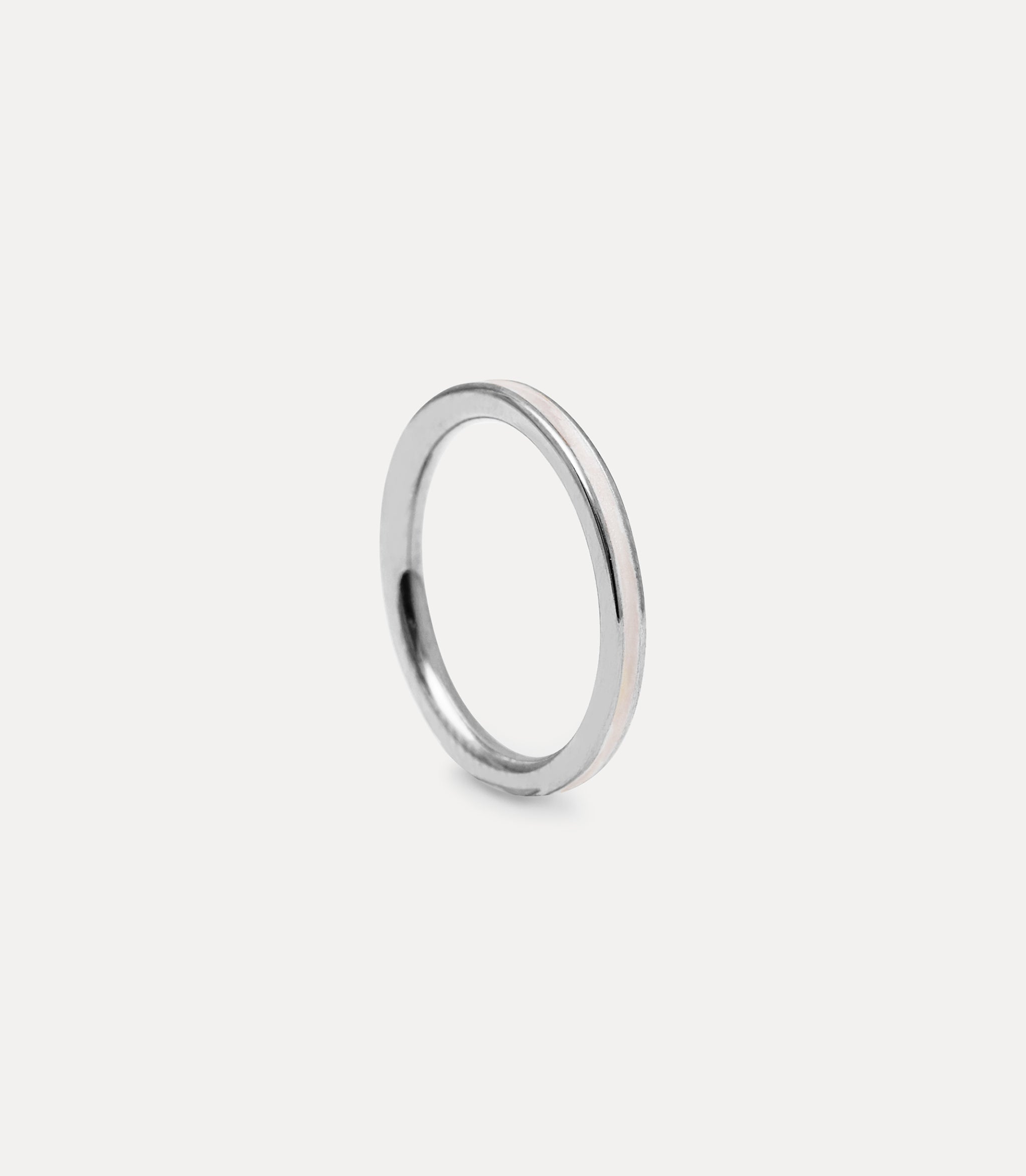 Thin Enamel Ring Pearl White
