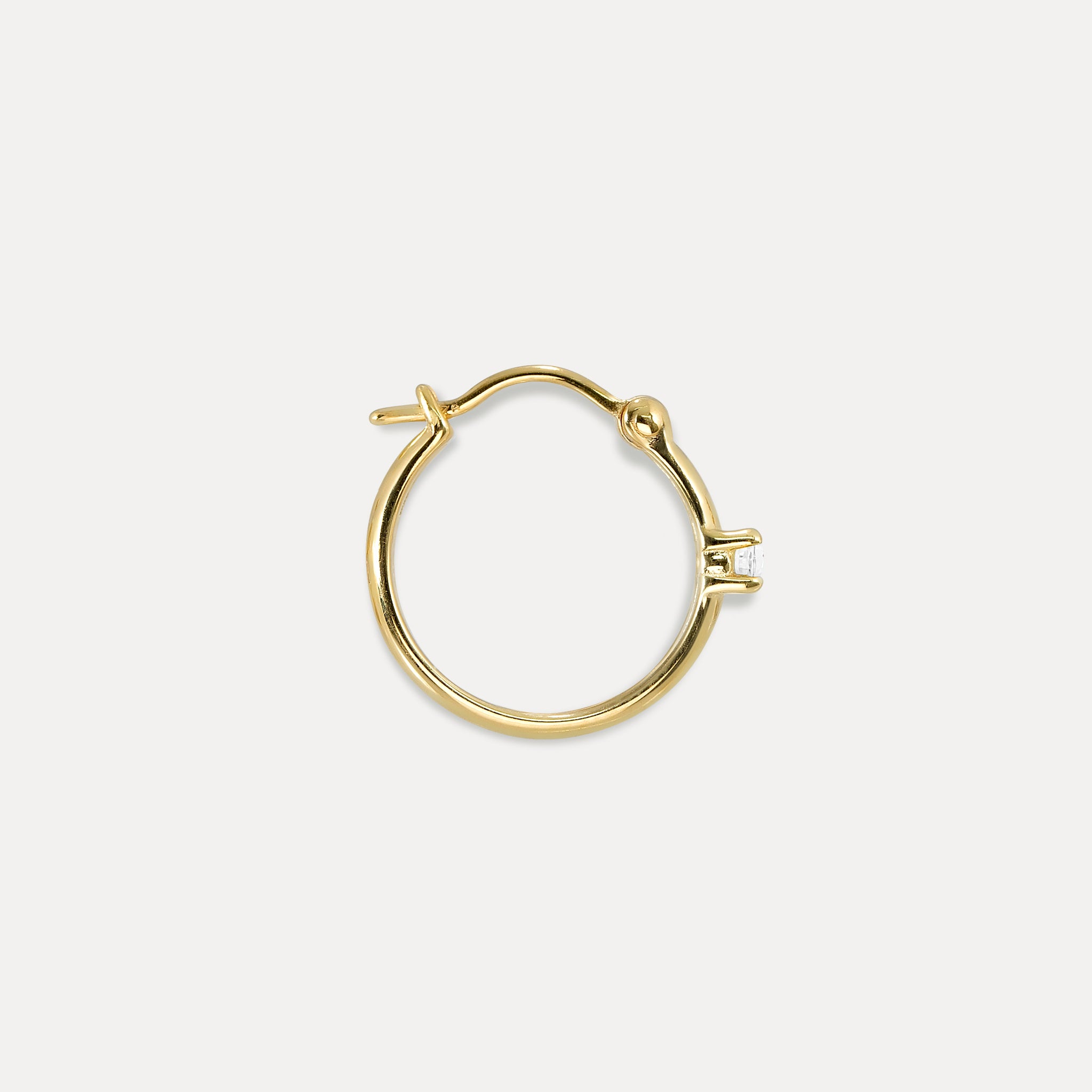 Diamond Point of Light Hoop Earrings - Single | 14k Gold