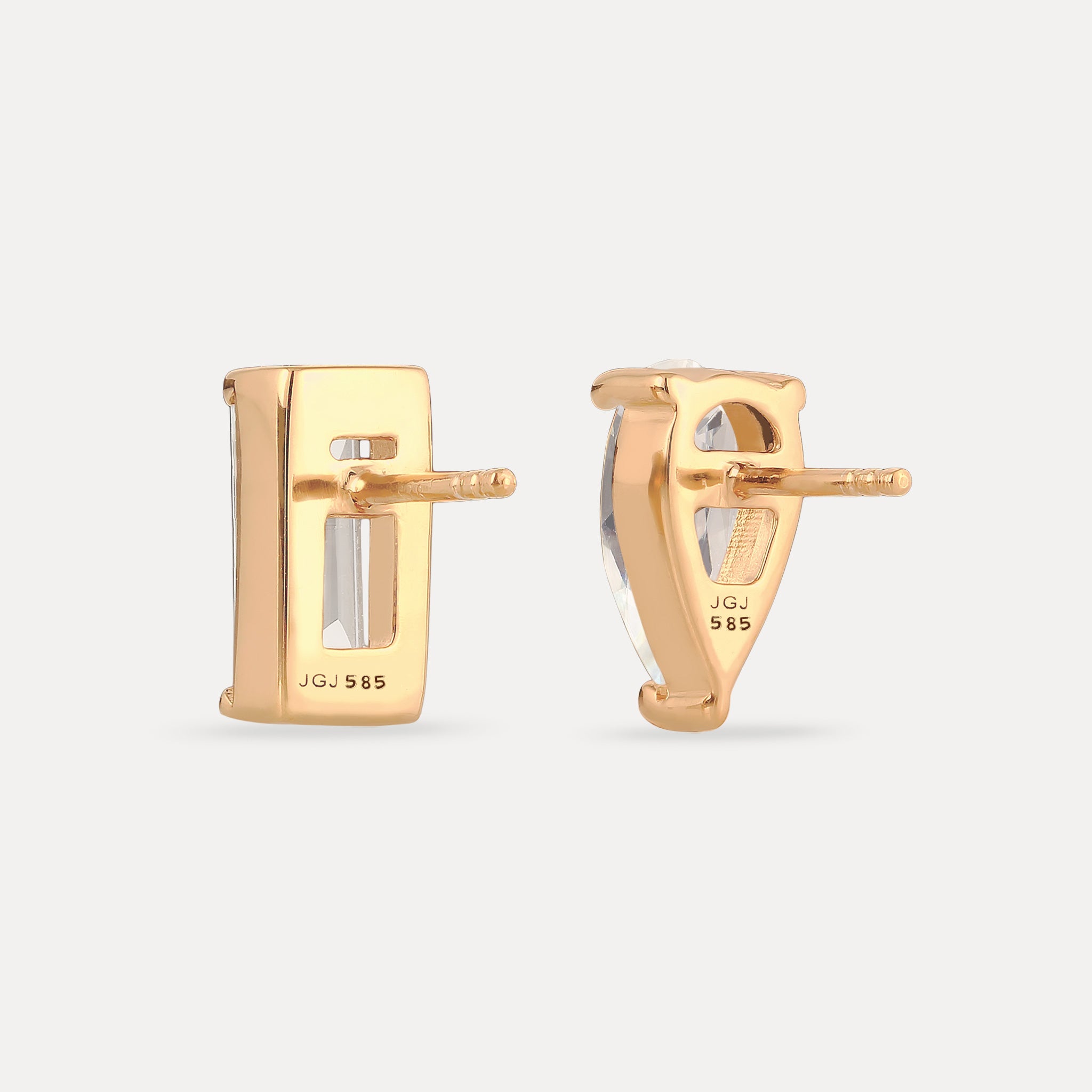 White Beryll Balance Stud Earrings | 14k Gold