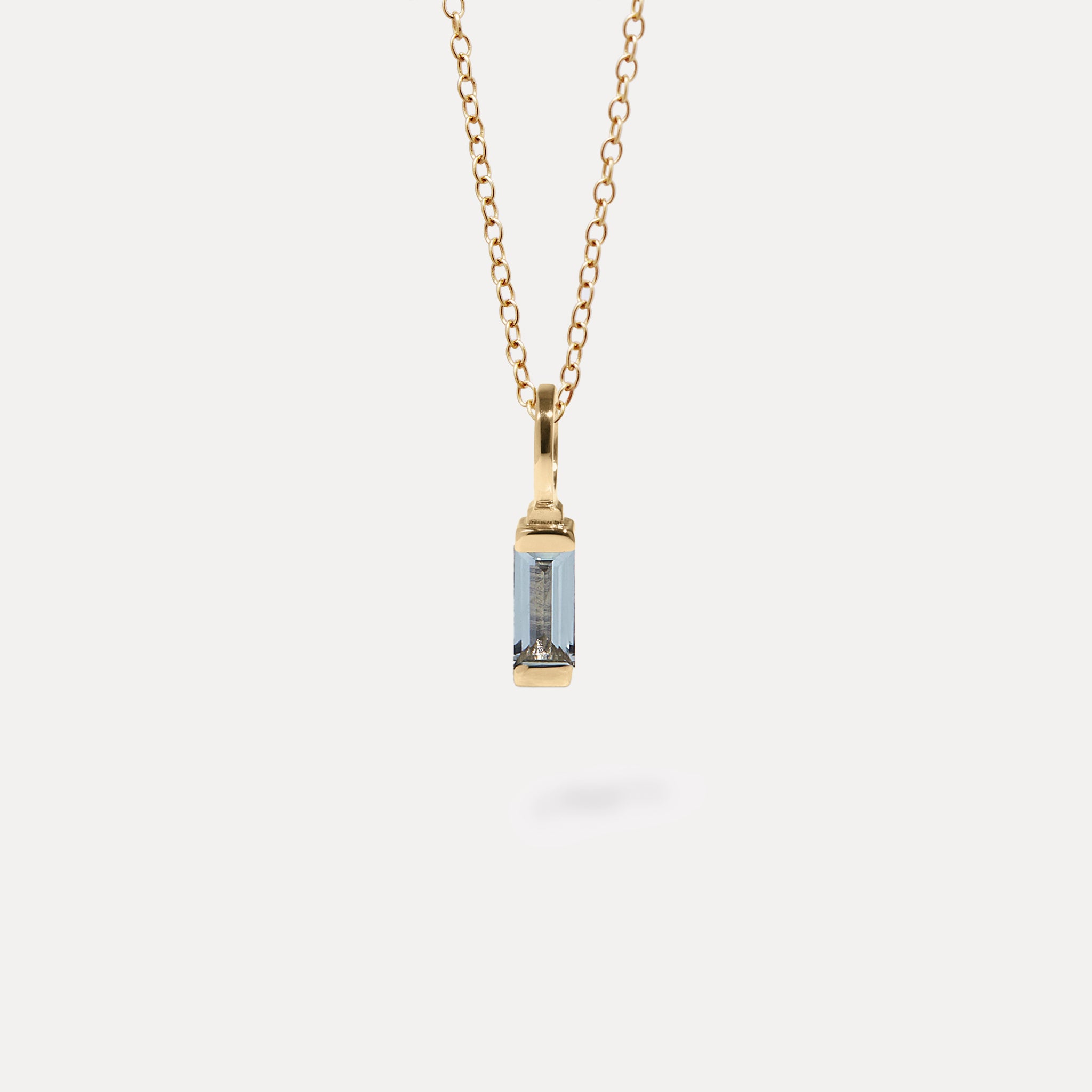 Aquamarine Retro Necklace | 14k Gold