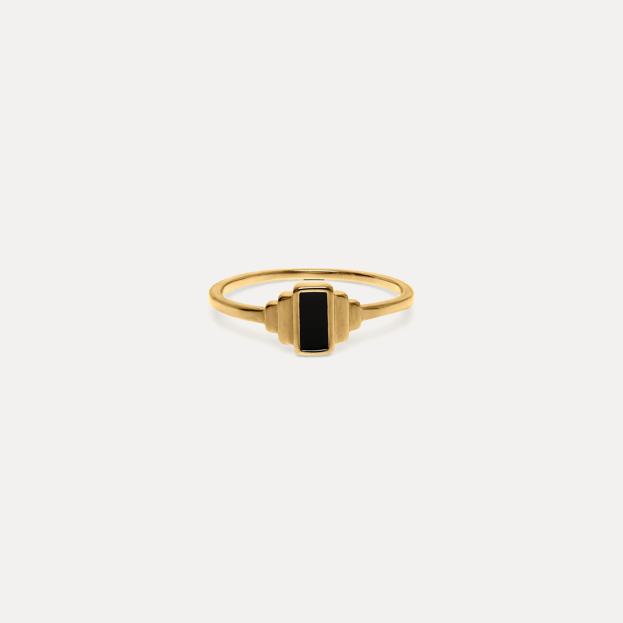 Retro Enamel Ring Black