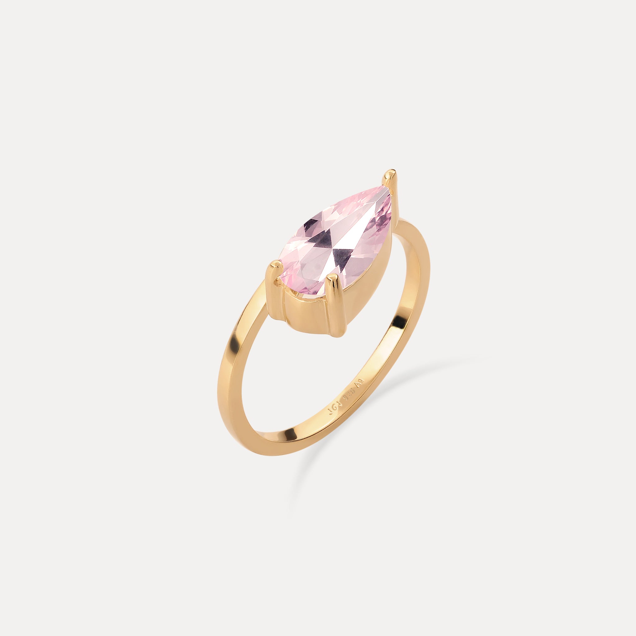 Rose Quartz Balance Drop Ring