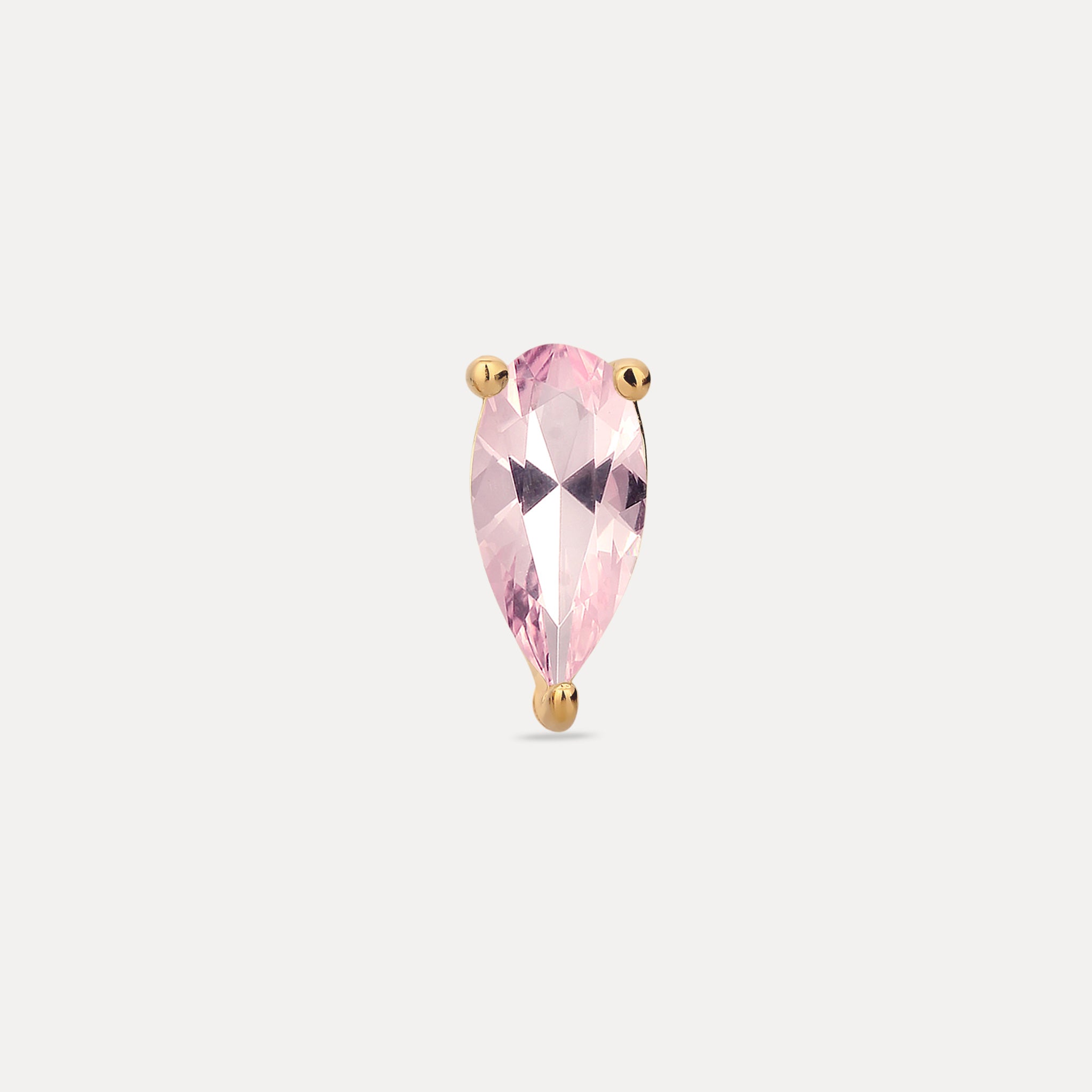Rose Quartz Balance Drop Stud Earring - Single