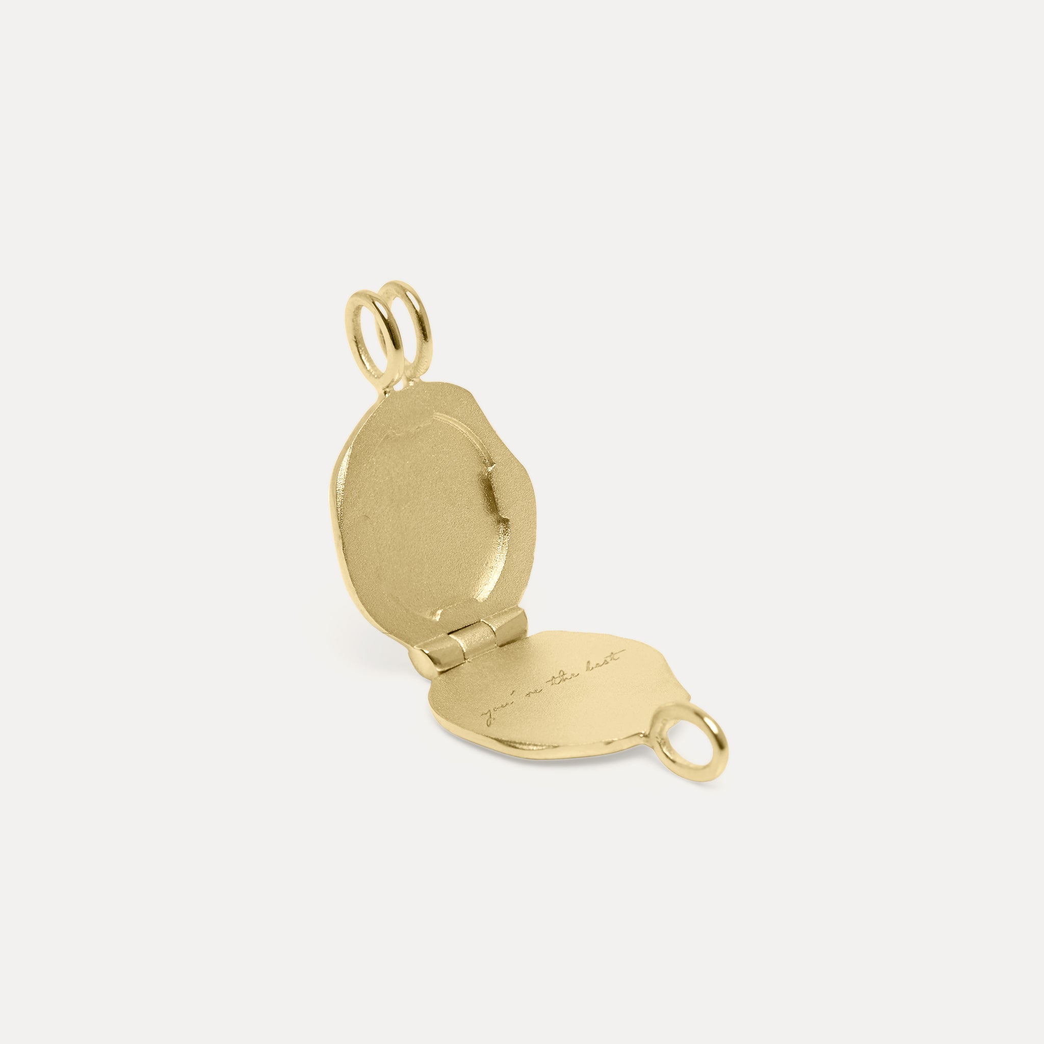 Engravable Seal Medaillon Anhänger 14k Massivgold