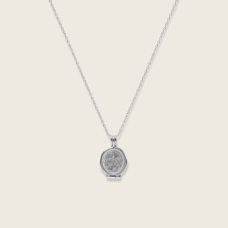 Nouveau Flower Seal Locket Necklace