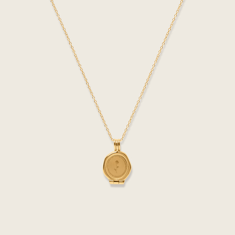 Rose Seal Locket Necklace
