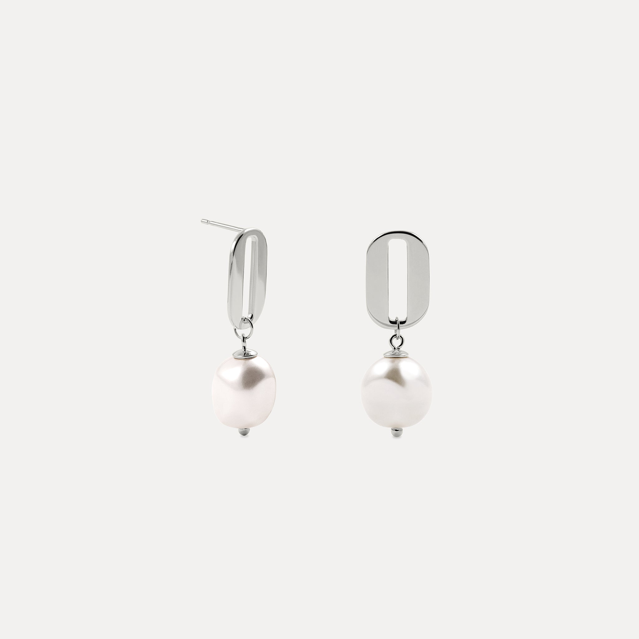 Baroque O Drop Earrings Pearl