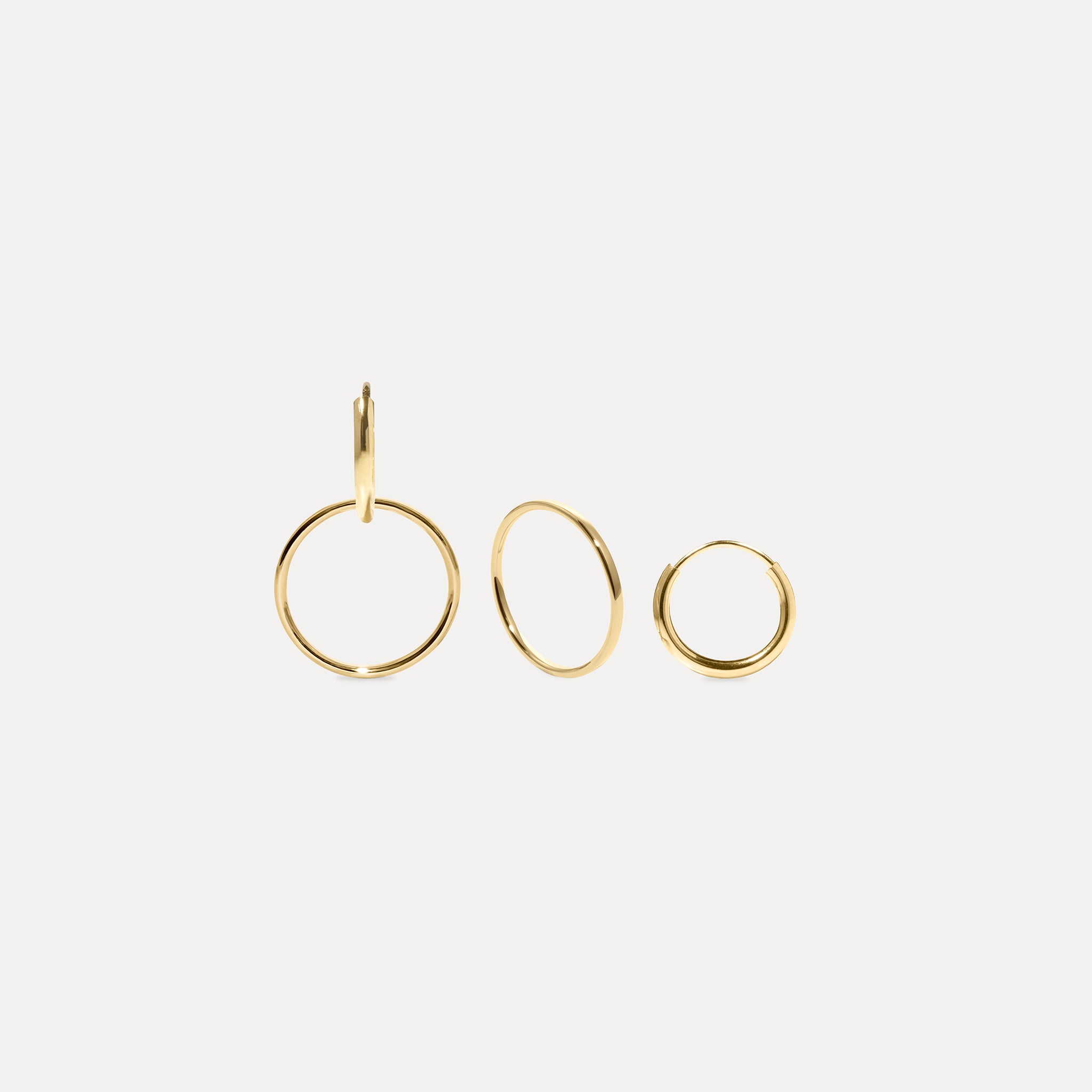 Basic Double Hoops 14k Solid Gold