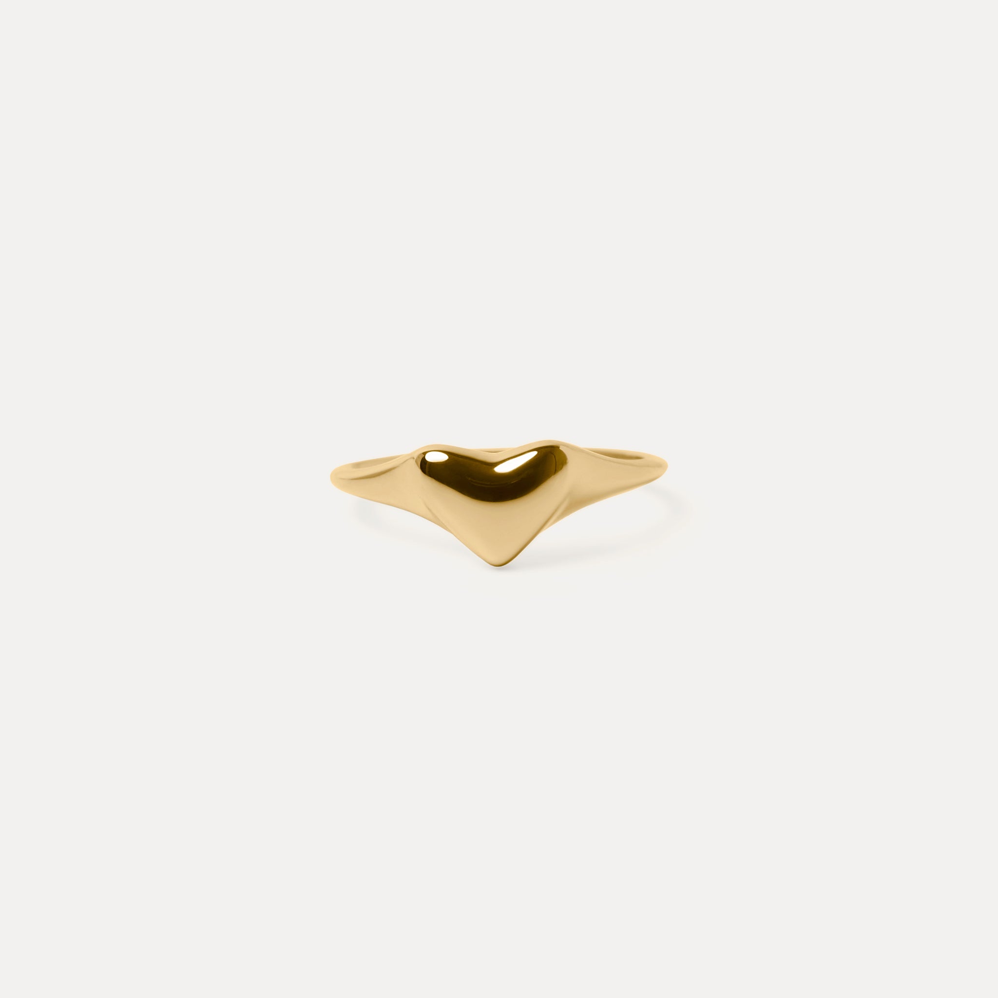 Soft Heart Signet Ring 14k Solid Gold
