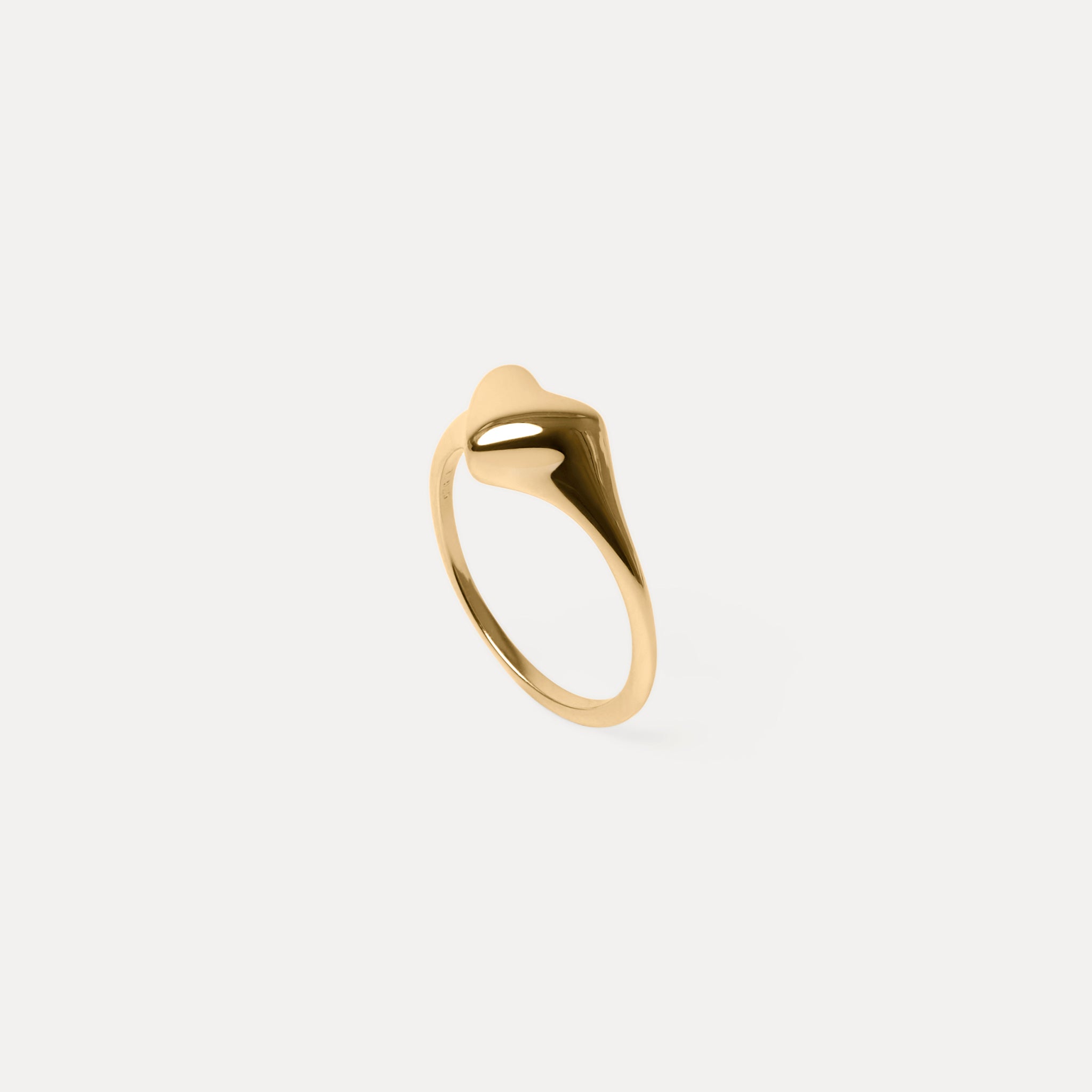 Soft Heart Signet Ring 14k Solid Gold