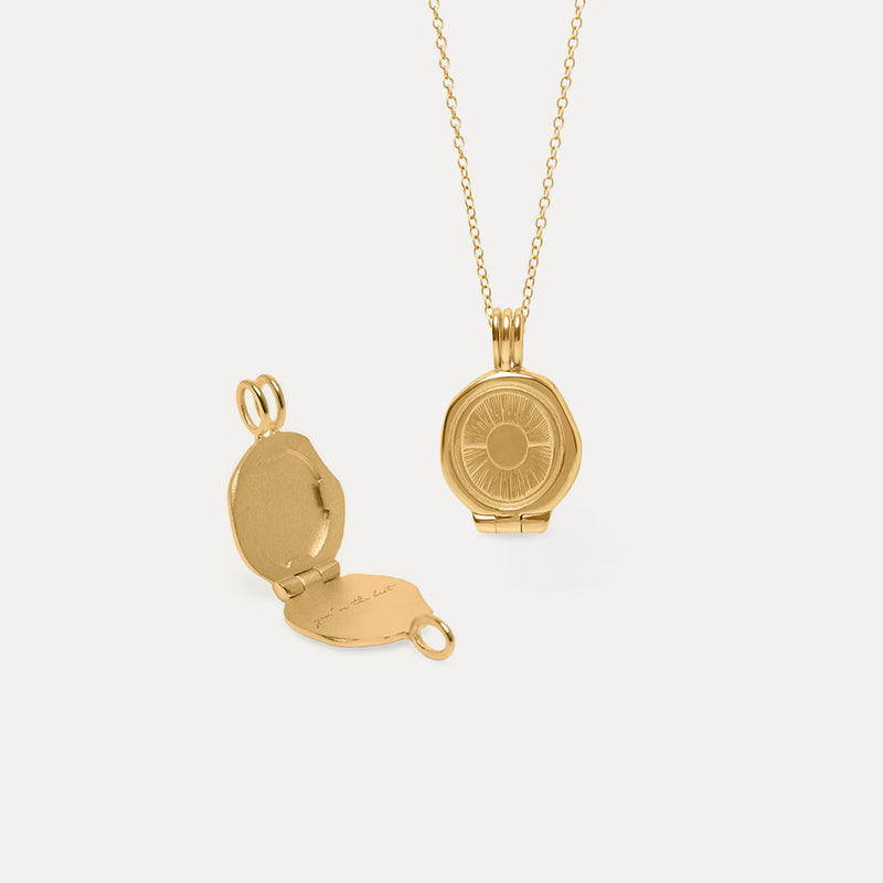 Sun Seal Locket Necklace