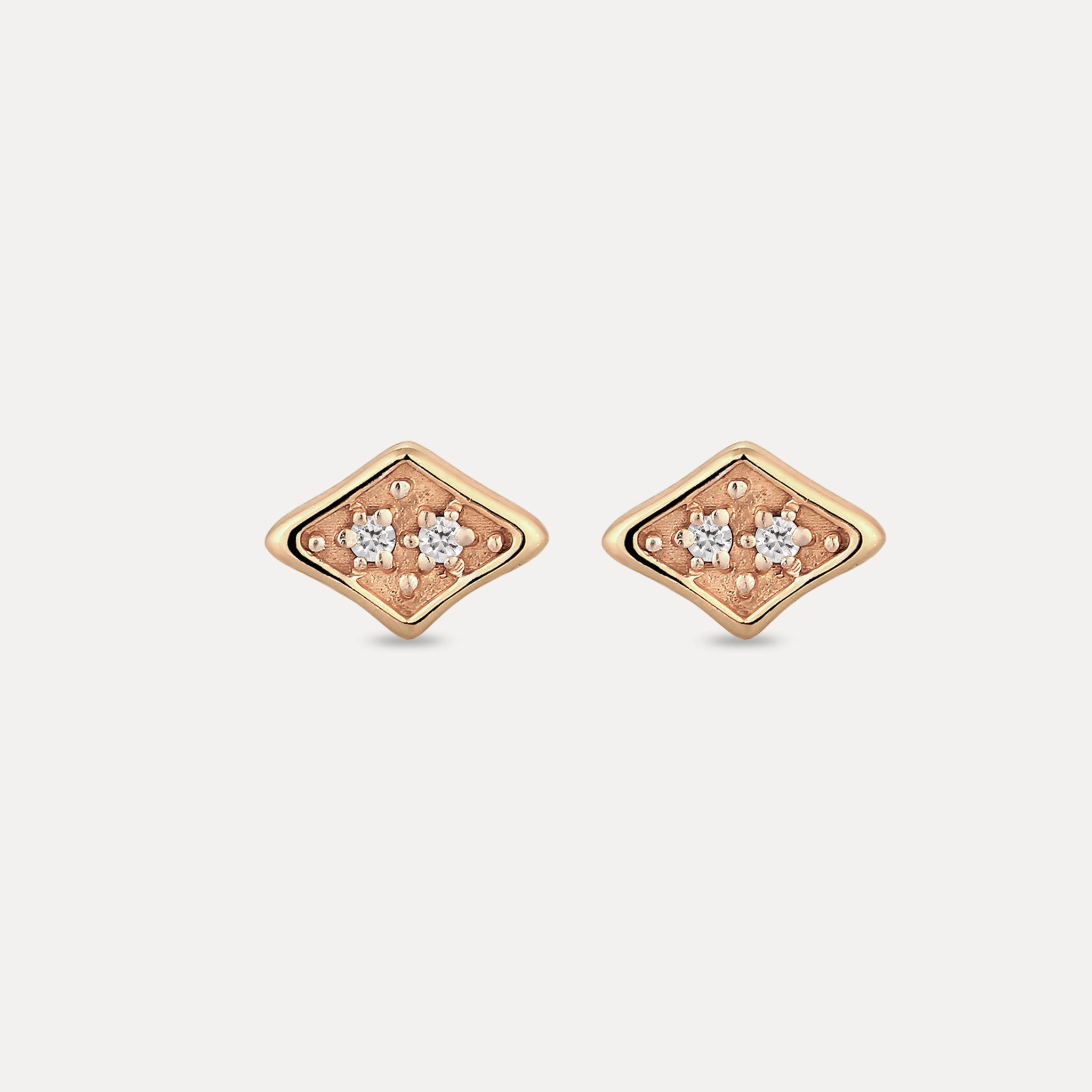 White Sapphire Supernova Pavé Stud Earrings | 14k Gold