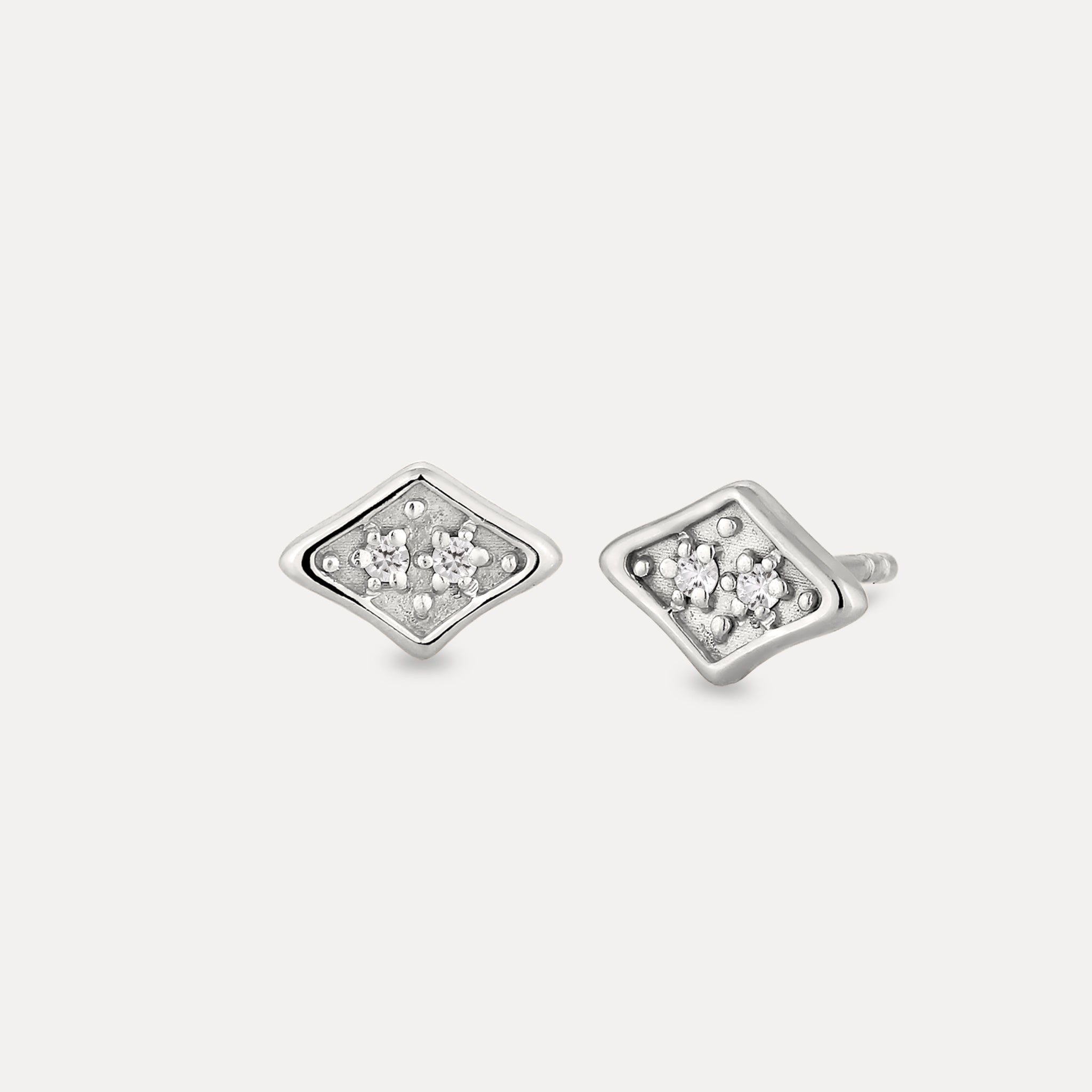 White Sapphire Supernova Pavé Stud Earrings
