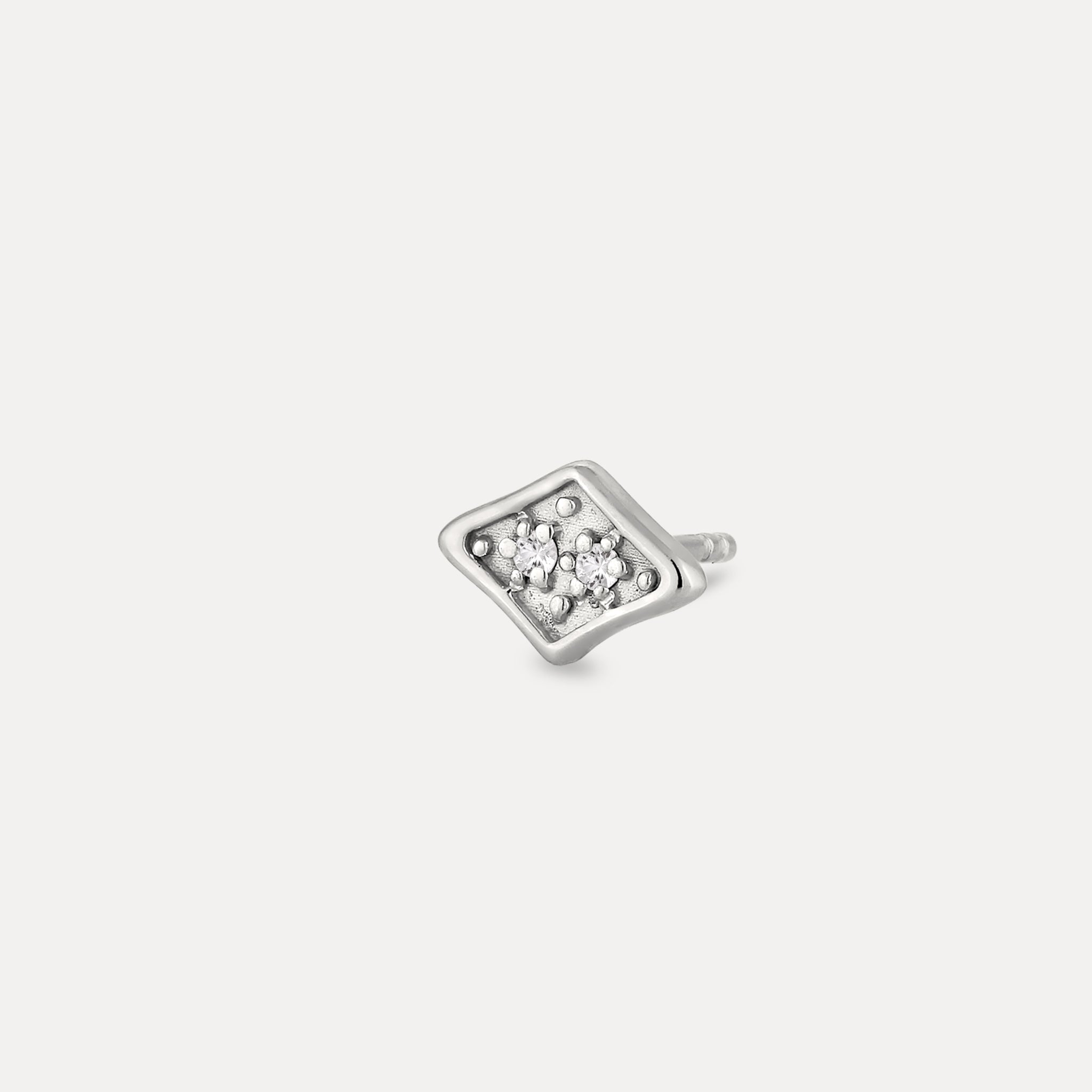 White Sapphire Supernova Pavé Stud Earrings - Single