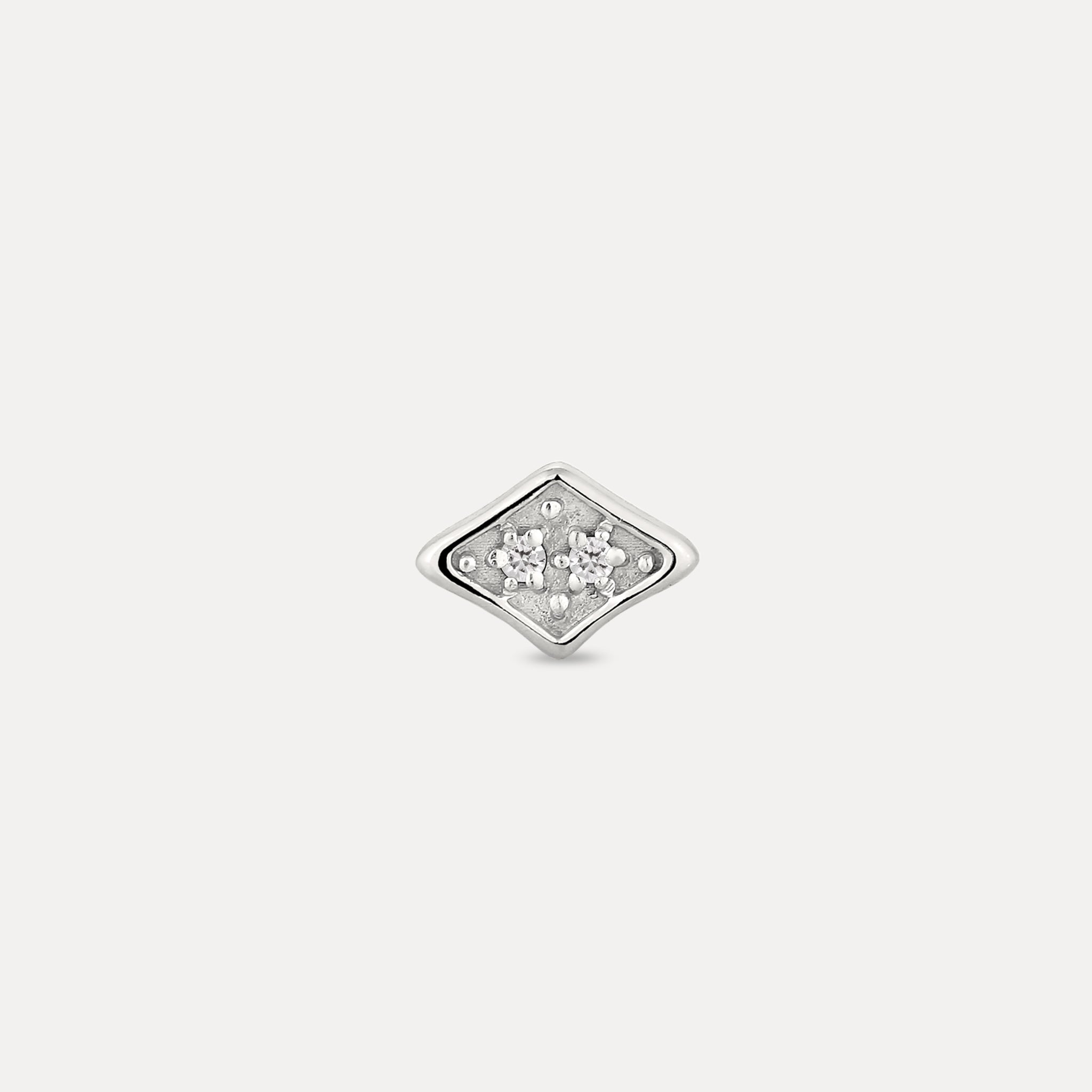 White Sapphire Supernova Pavé Stud Earrings - Single