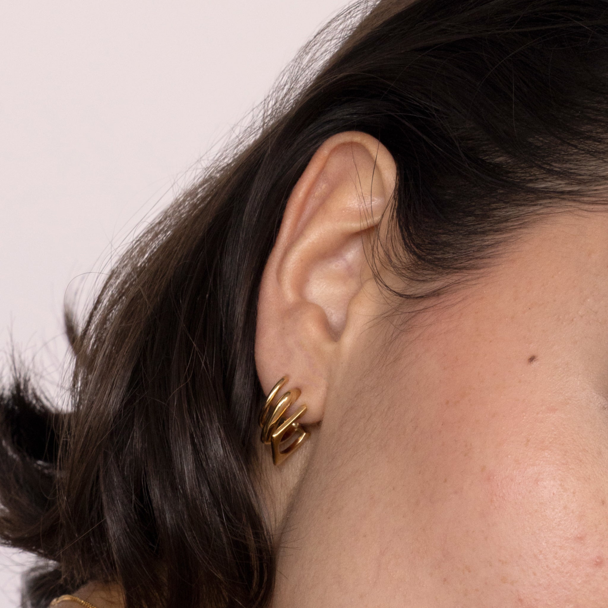 Sapphire Triple Shape Huggie Earrings