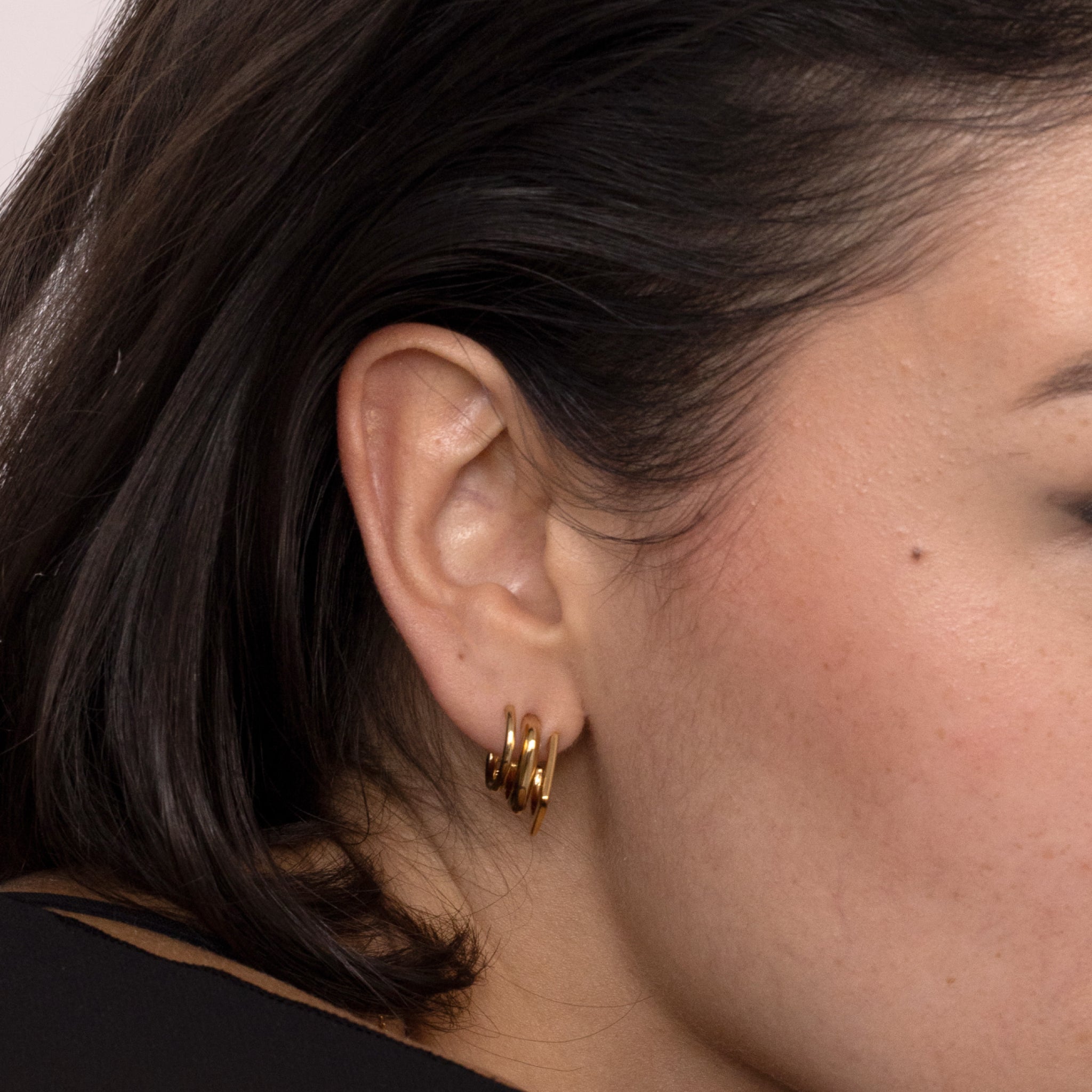 Sapphire Triple Shape Huggie Earrings