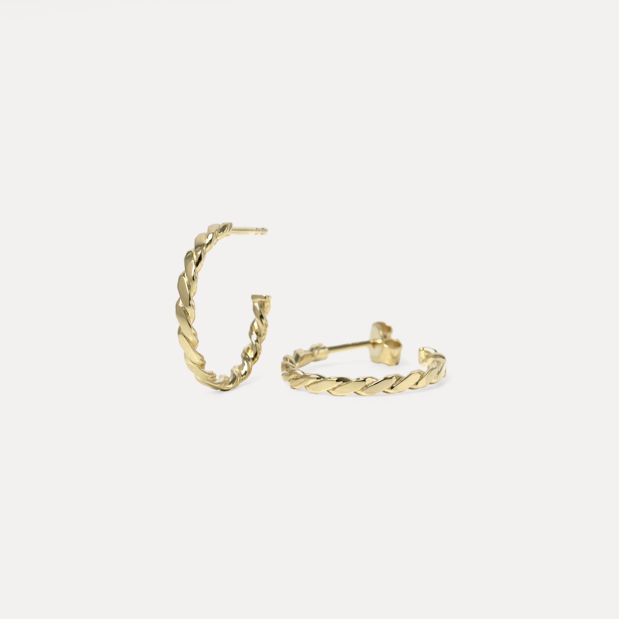 Twisted Huggies 14k Solid Gold