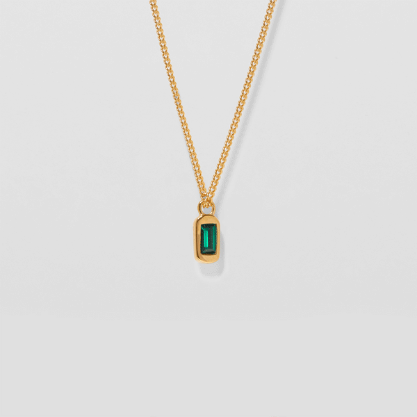 Unique Necklace Green Crystals