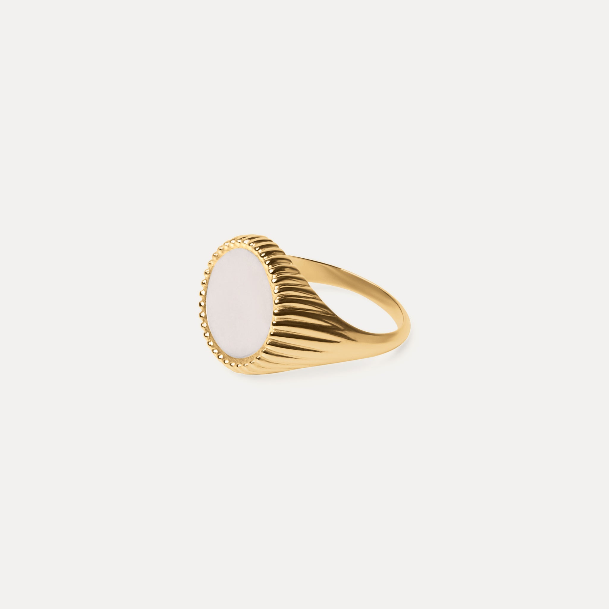 Solar Spritz Cocktail Ring Pearl White