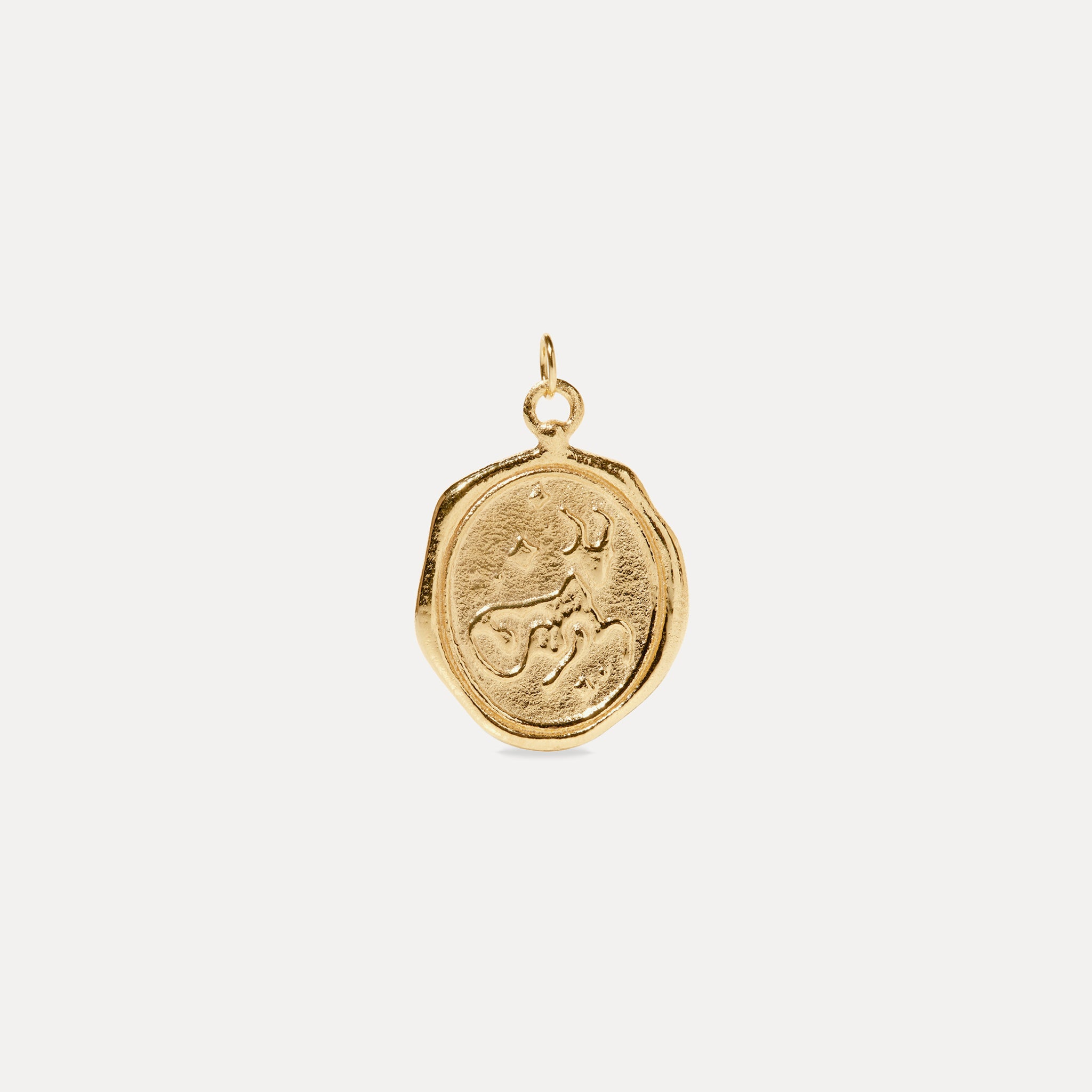 Zodiac Seal Pendant 14k Solid Gold