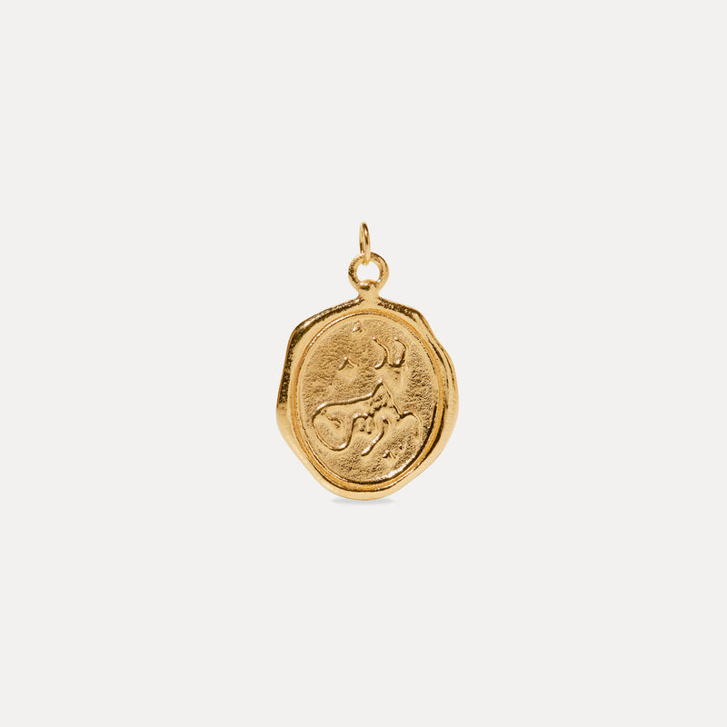 Zodiac Seal Pendant 24k Gold Vermeil