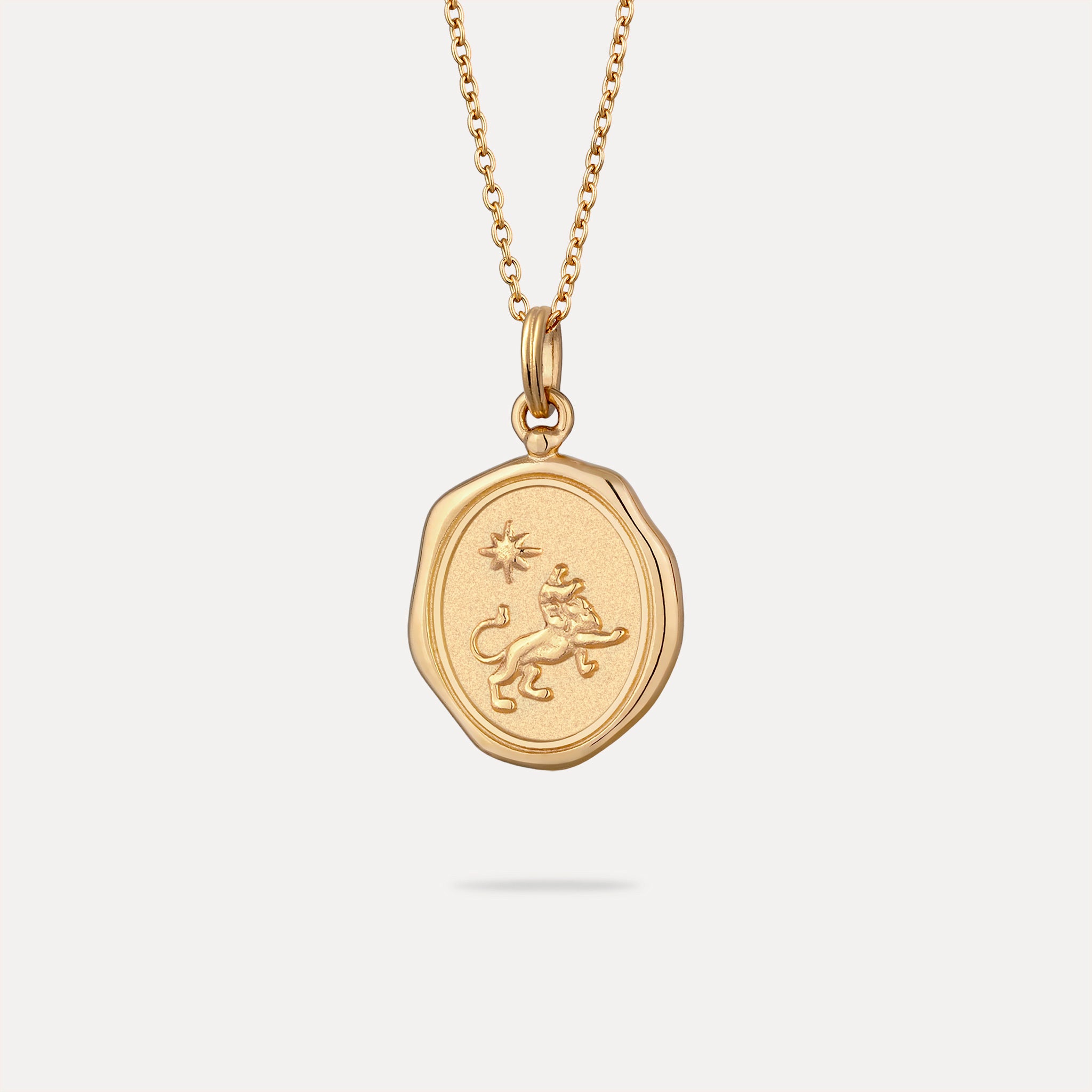 Zodiac Seal Pendant | 14k Gold