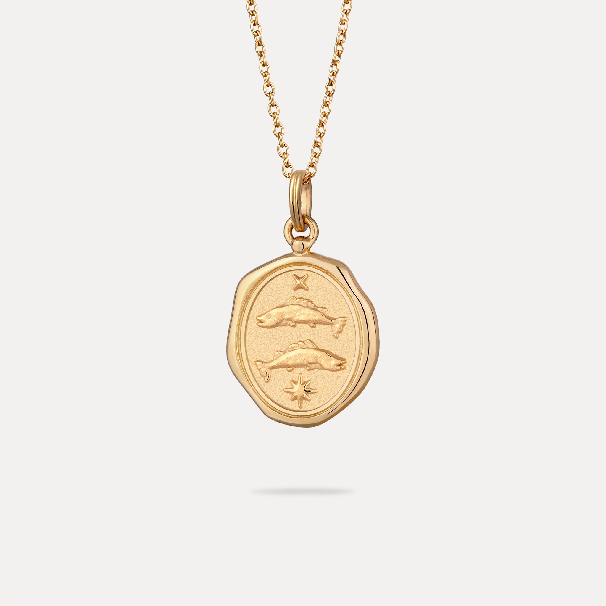 Zodiac Seal Pendant | 14k Gold