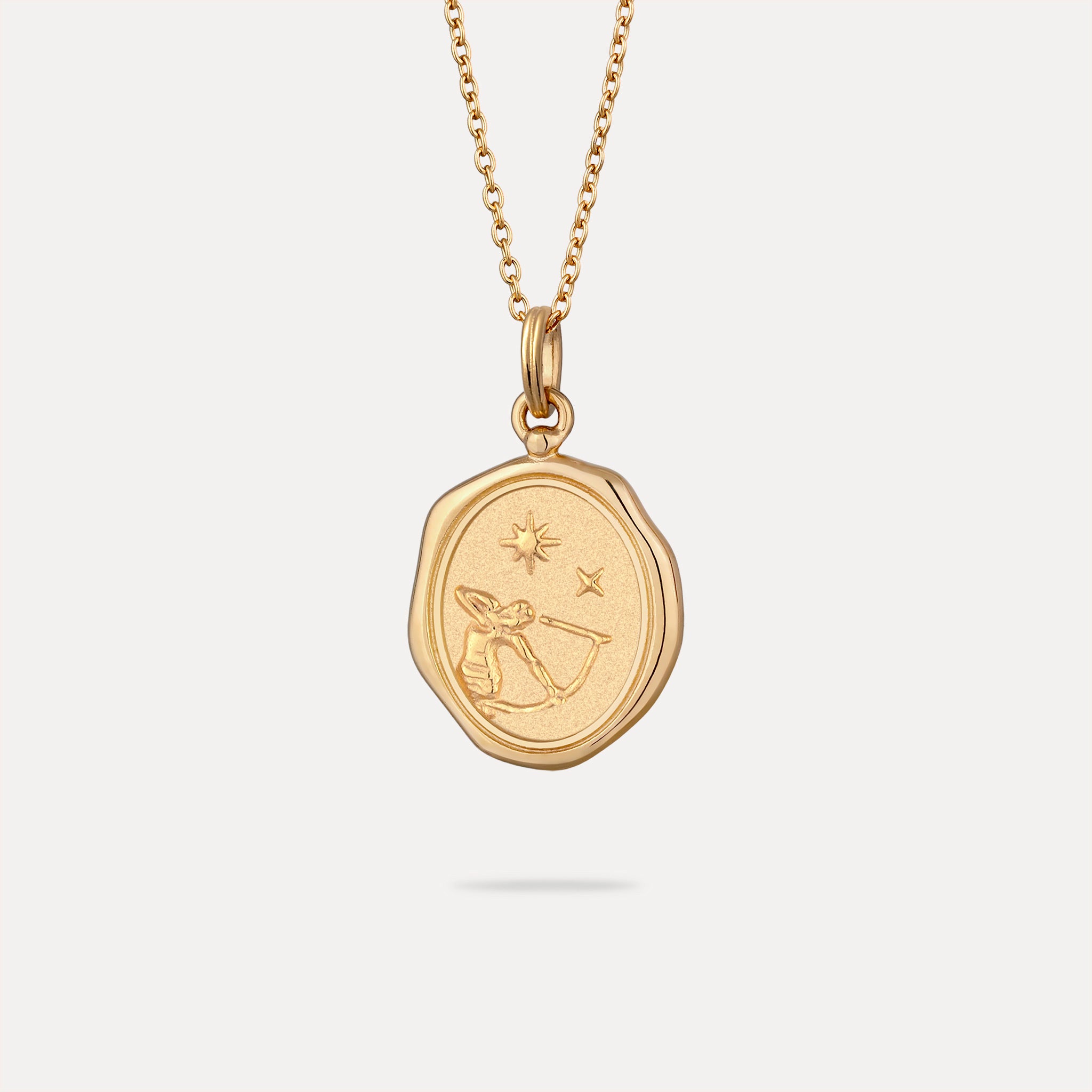 Zodiac Seal Pendant | 14k Gold