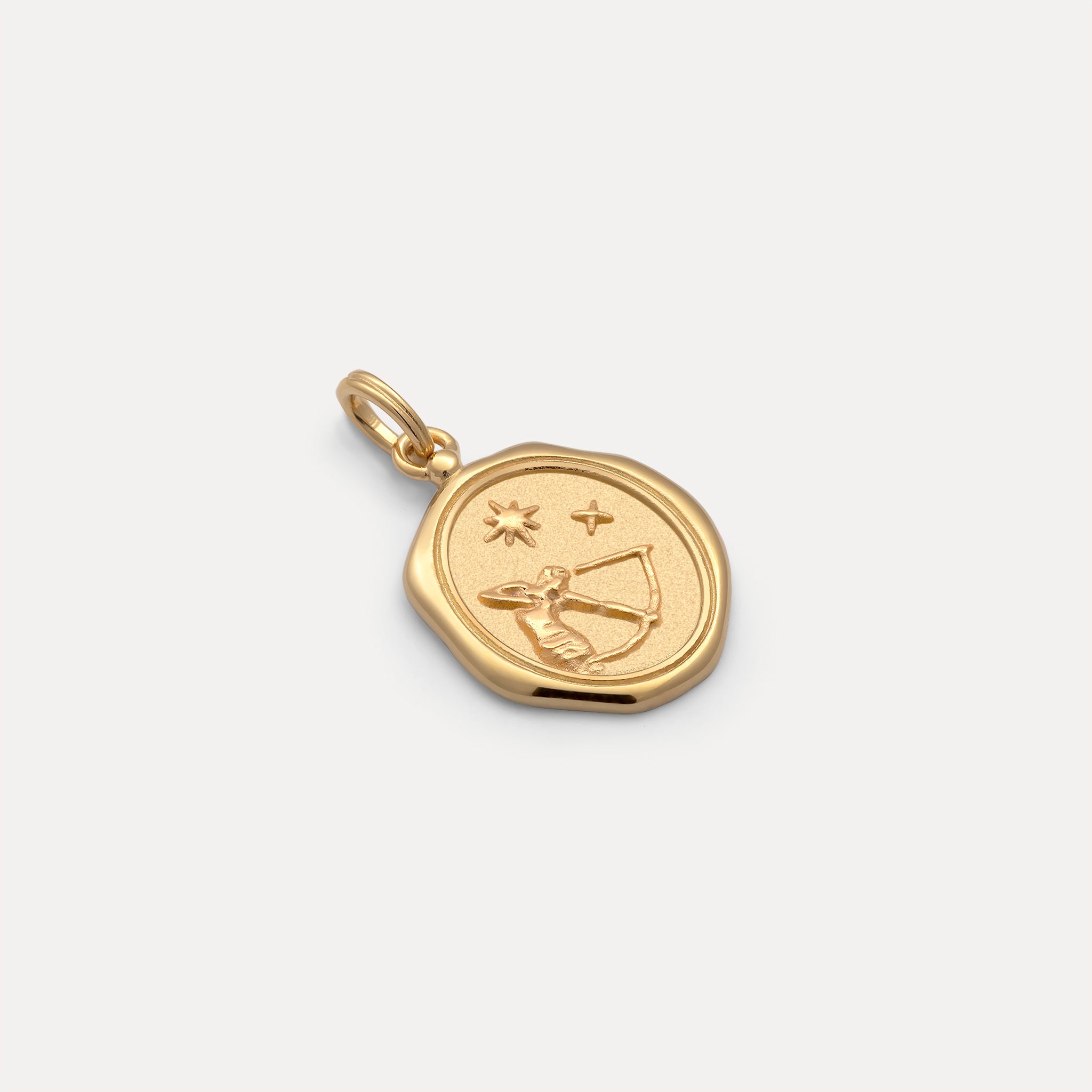 Zodiac Seal Pendant | 14k Gold