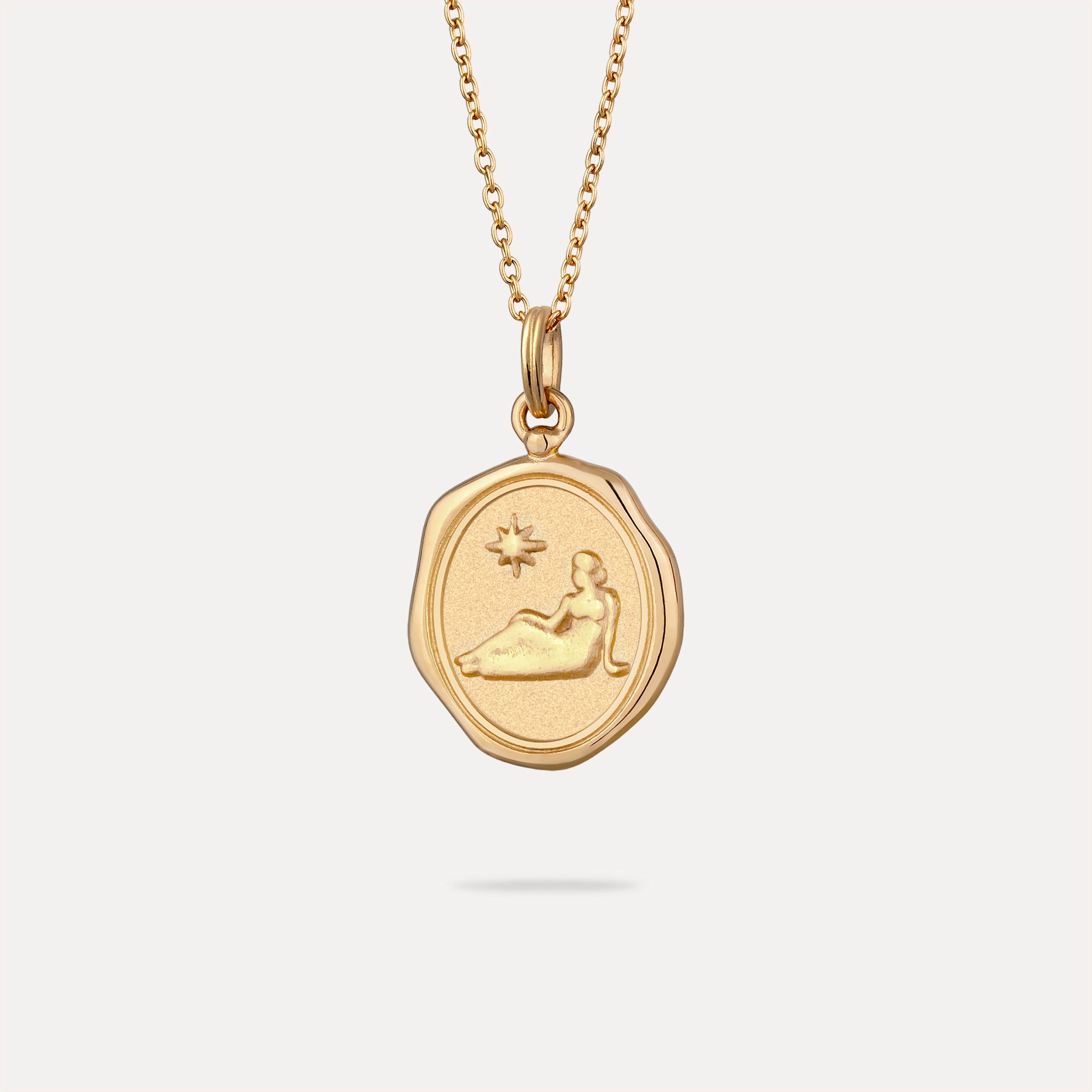 Zodiac Seal Pendant | 14k Gold