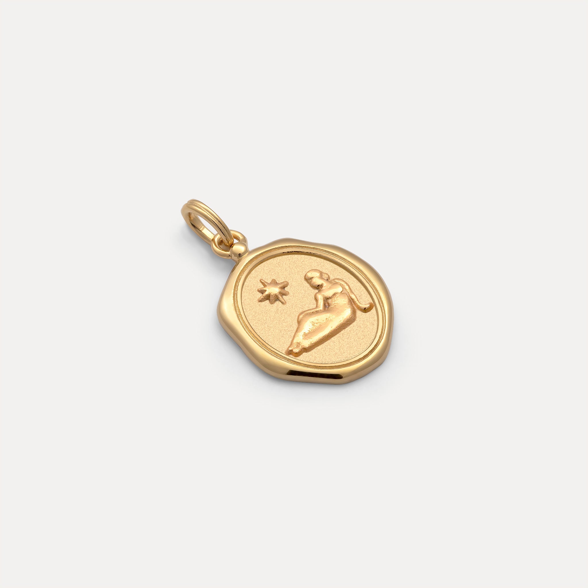 Zodiac Seal Pendant | 14k Gold