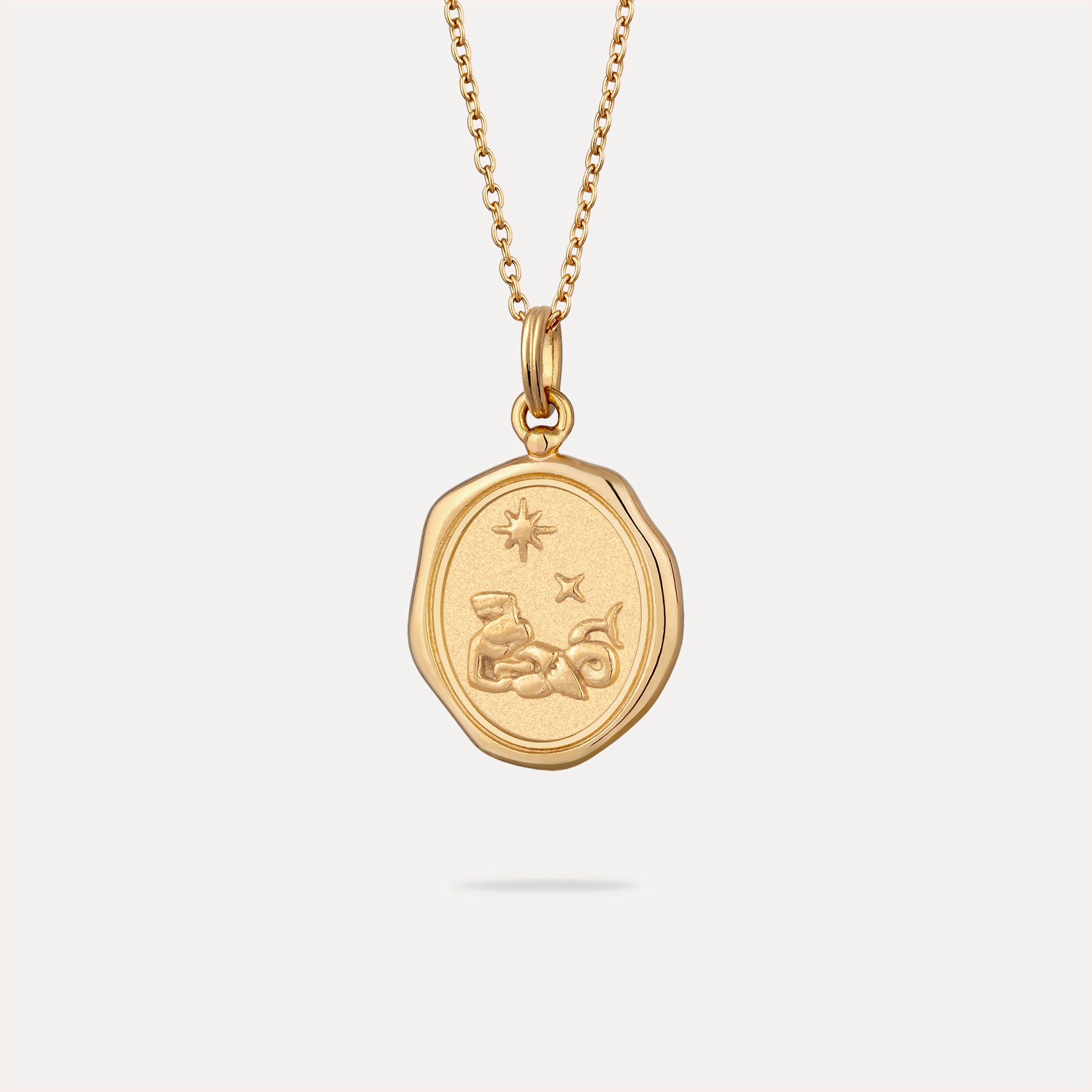 Zodiac Seal Pendant | 14k Gold