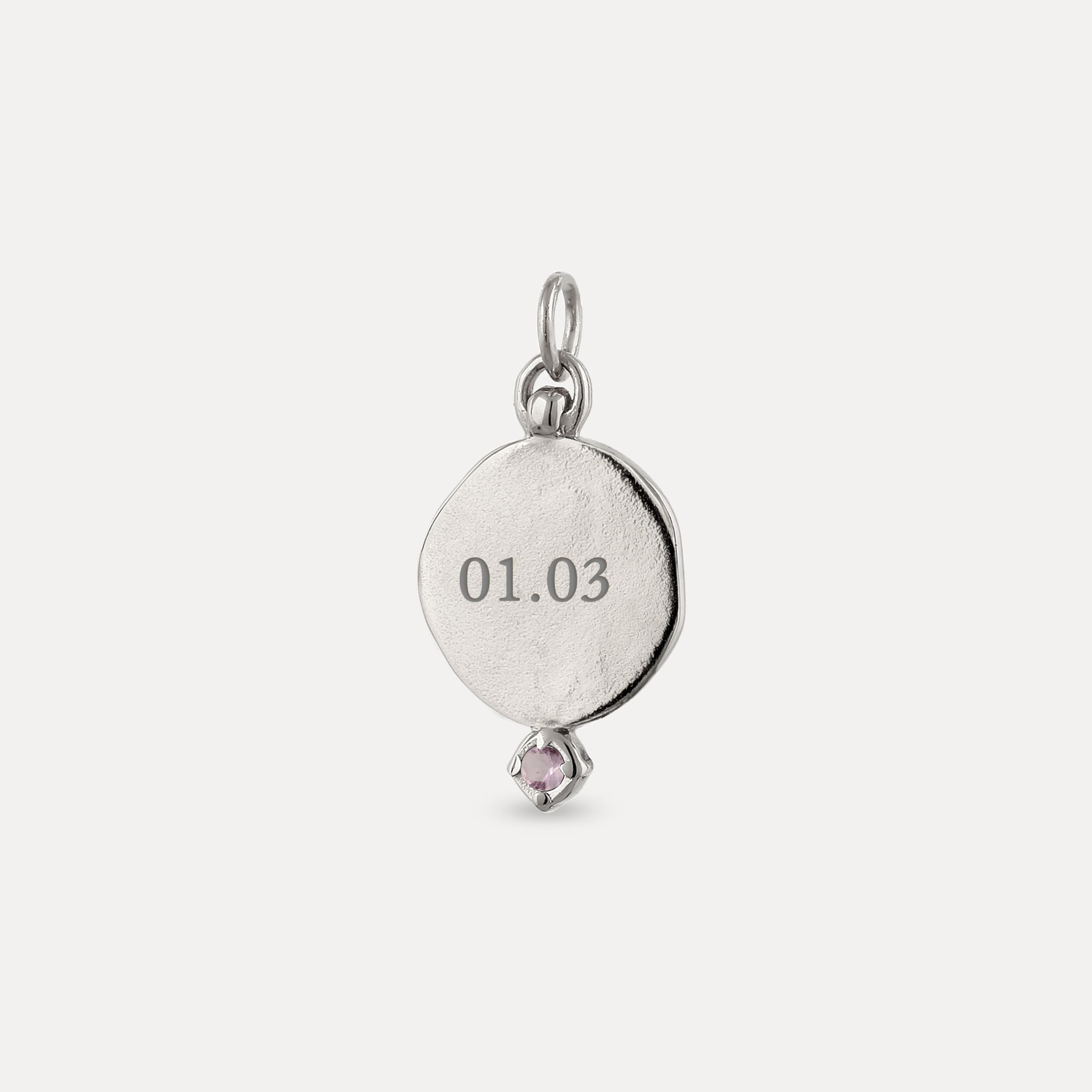 Amethyst Engravable Fluid Medaillon Pendant - Glossy