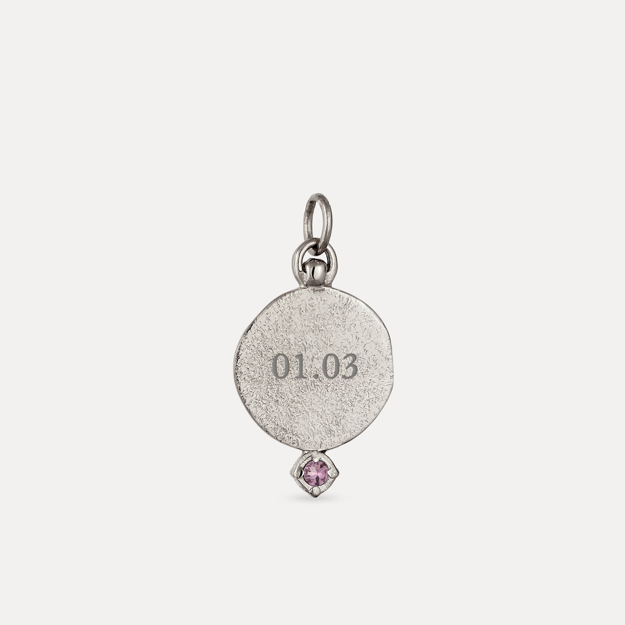 Amethyst Engravable Fluid Medaillon Pendant - Matte