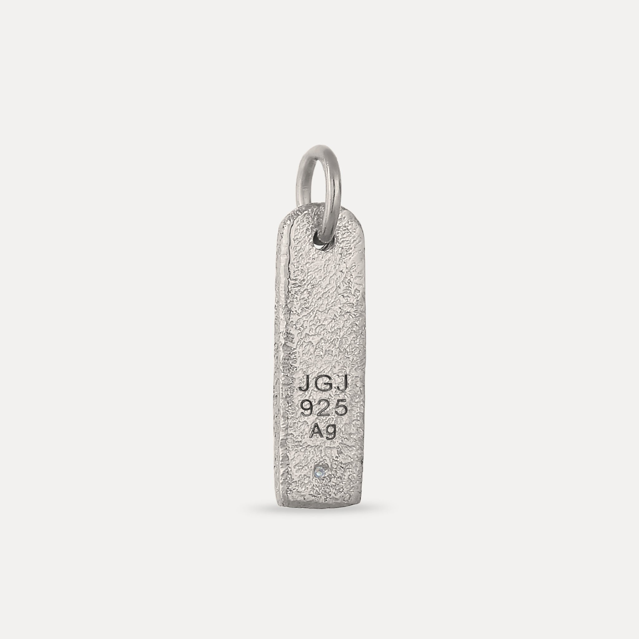 Aquamarine Engravable Bar Pendant - Antique