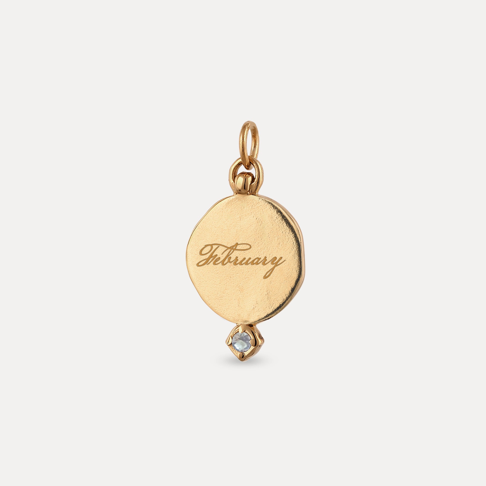 Aquamarin Engravable Fluid Medaillon Pendant - Glossy