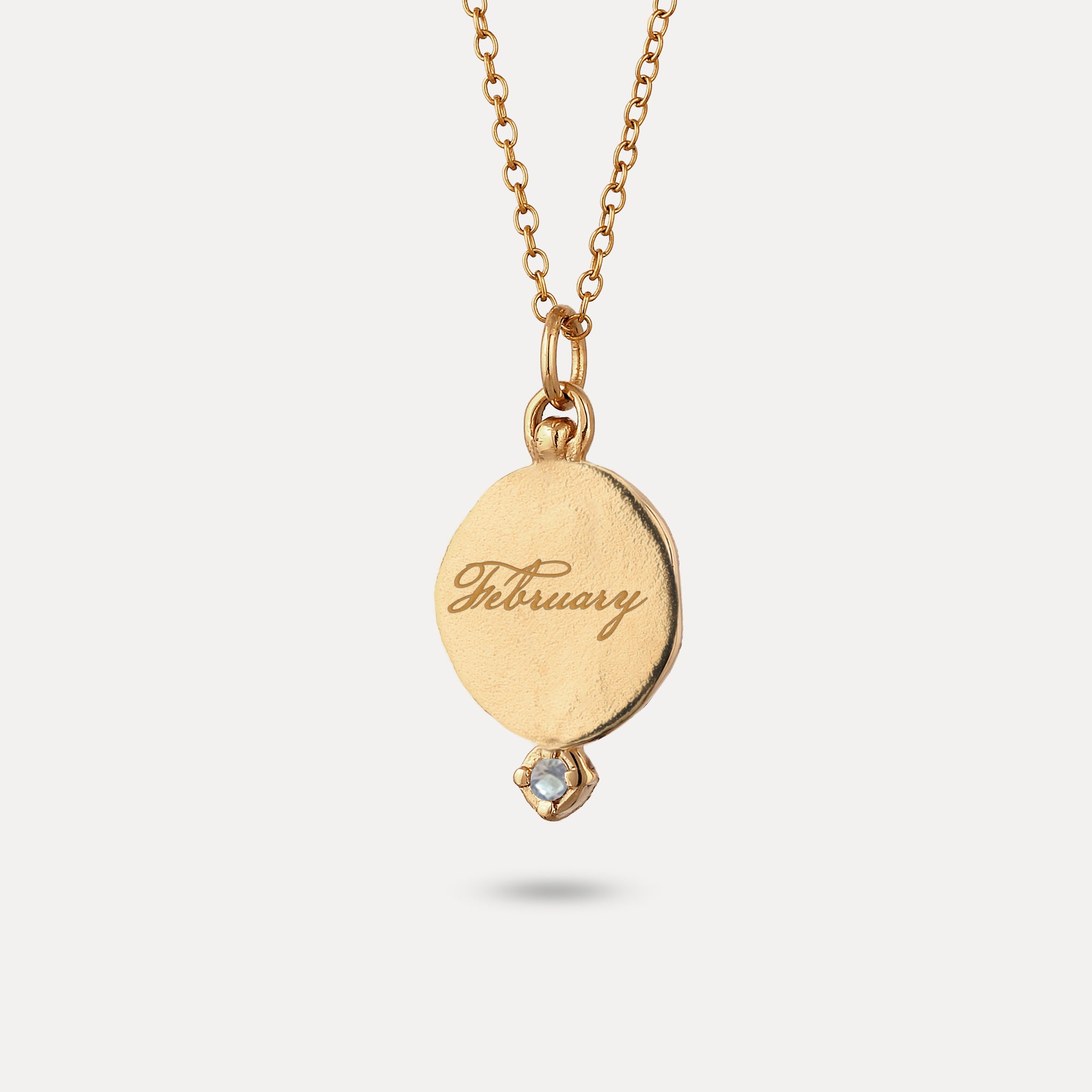 Aquamarin Engravable Fluid Medaillon Pendant - Glossy