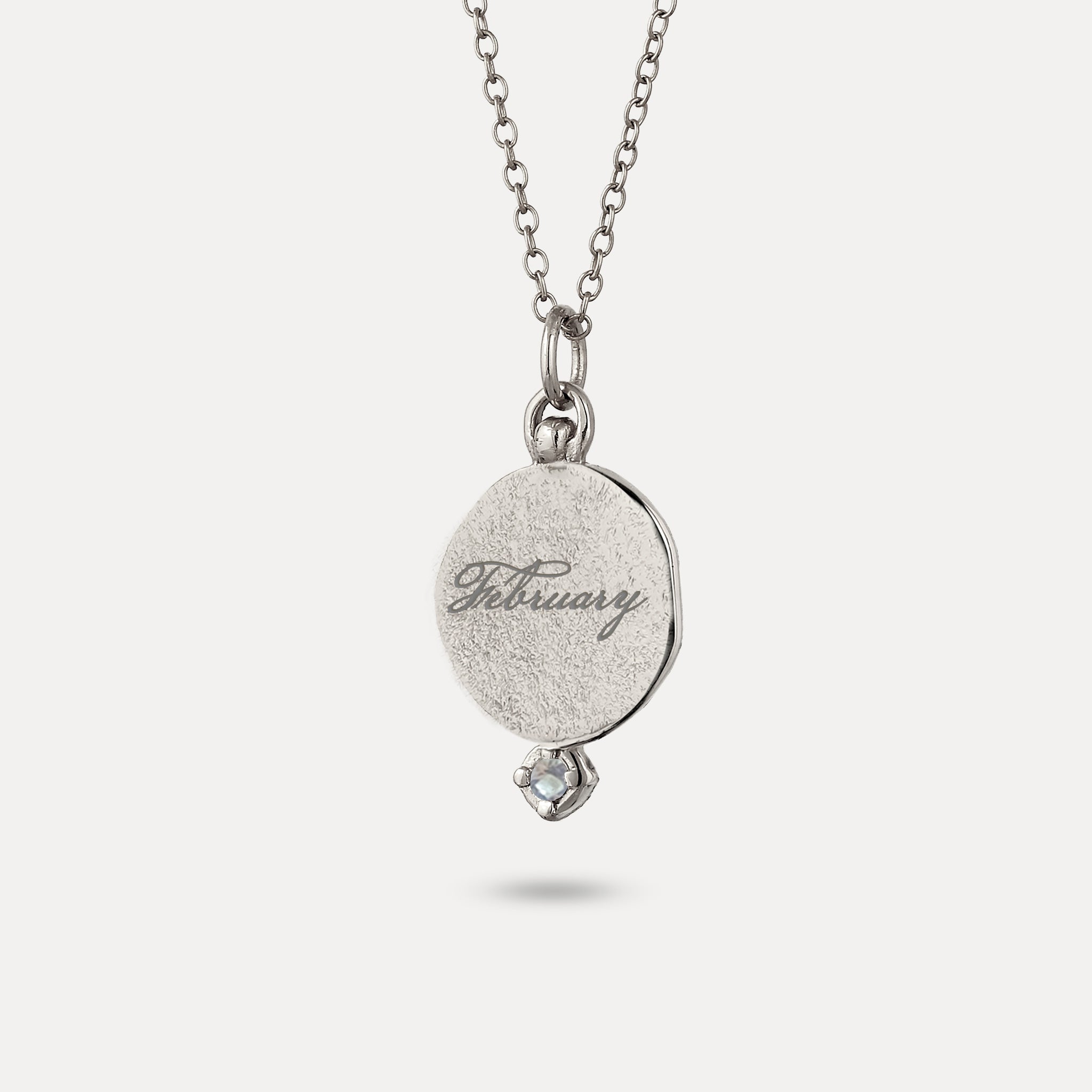 Aquamarin Engravable Fluid Medaillon Pendant - Matte