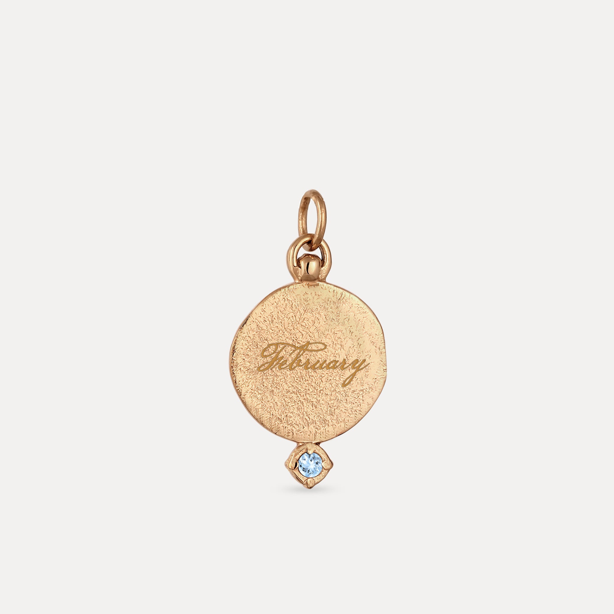 Aquamarin Engravable Fluid Medaillon Pendant - Antique | 14k Solid Gold