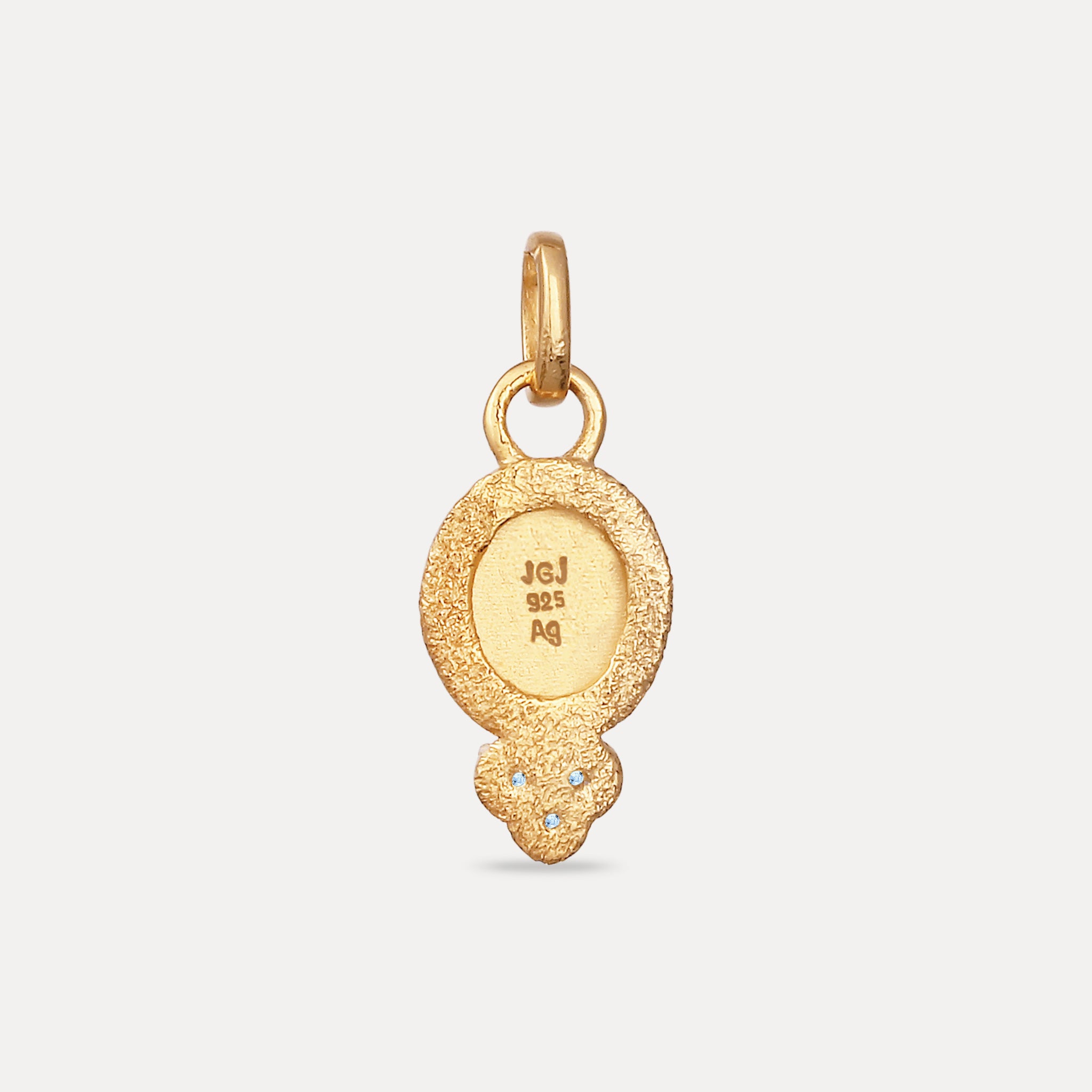 Aquamarine Engravable Trinity Emblem Pendant - Antique