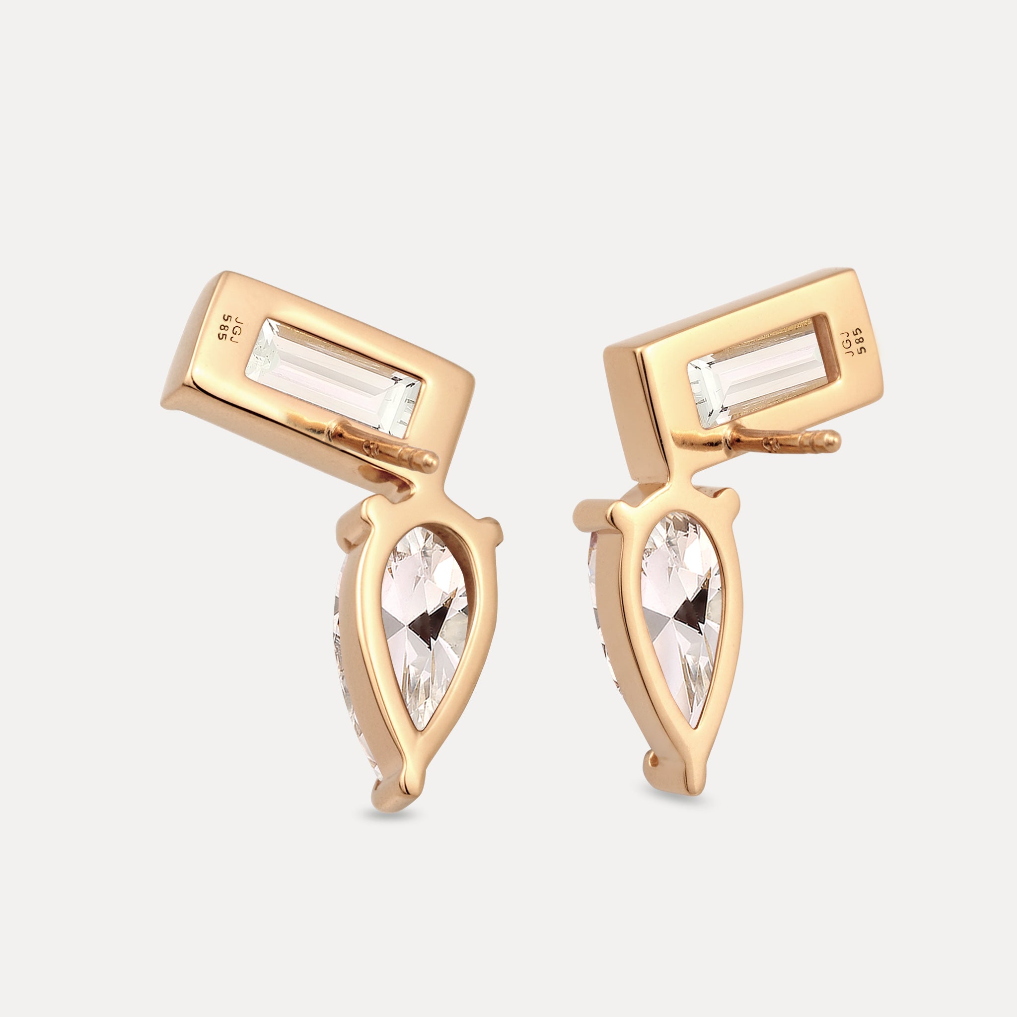 Beryl Balance Stud Earrings | 14k Solid Gold