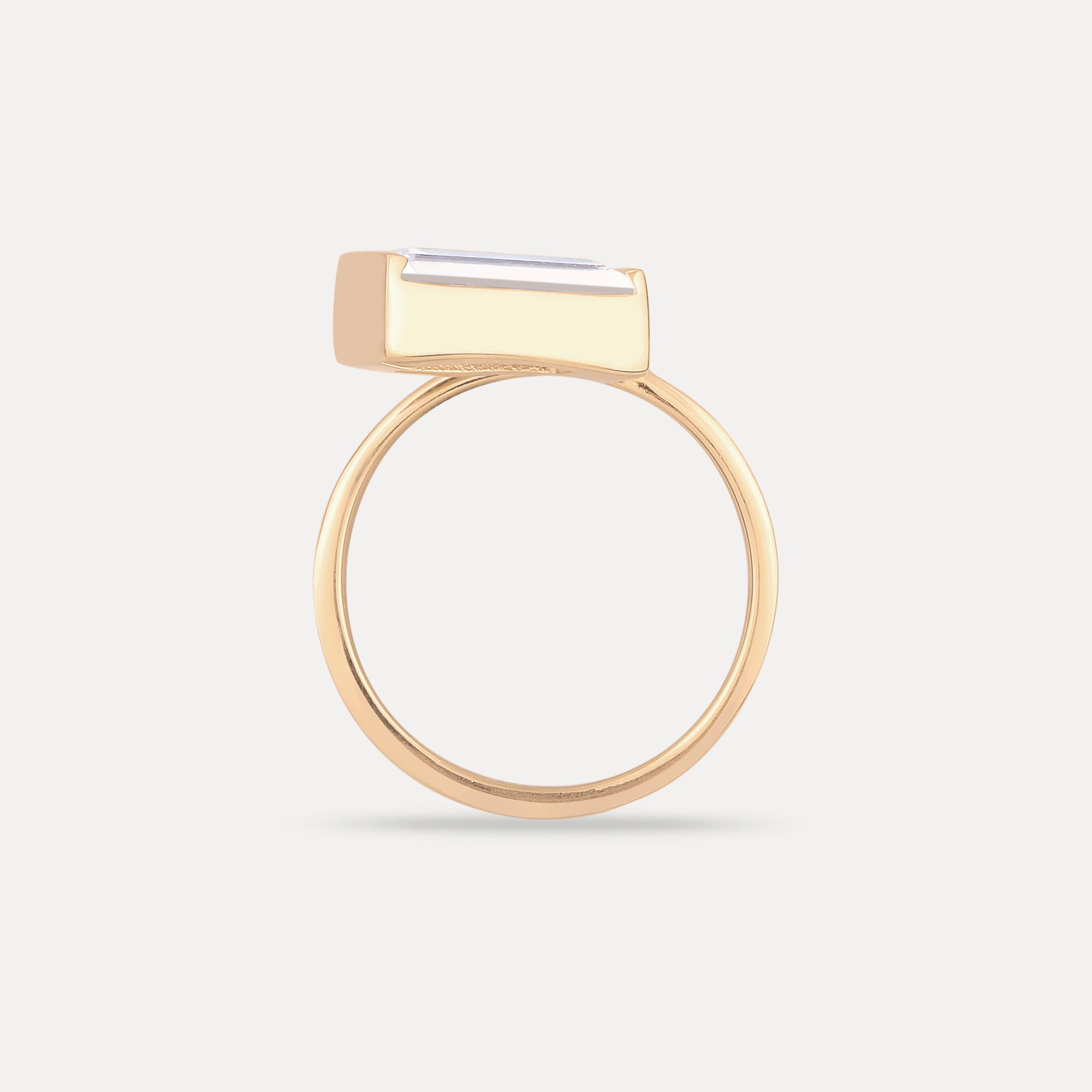 Beryl Balance Baguette Ring | 14k Solid Gold